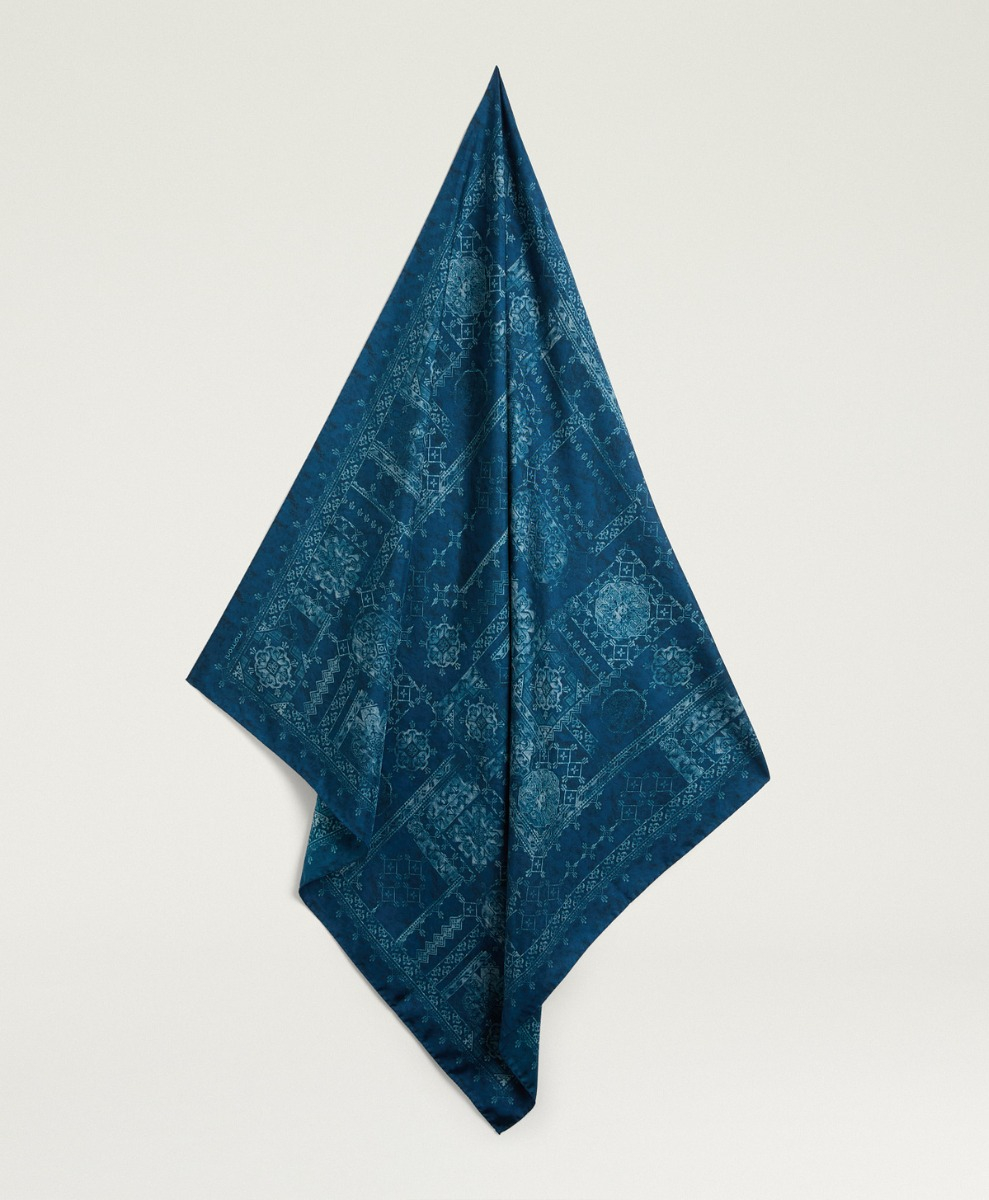 PAÑUELO NIPPONIA - TINTA/CELESTE - Momonì