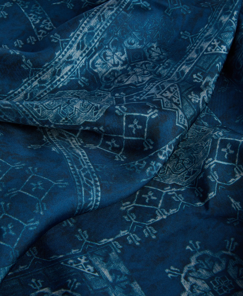 PAÑUELO NIPPONIA - TINTA/CELESTE - Momonì