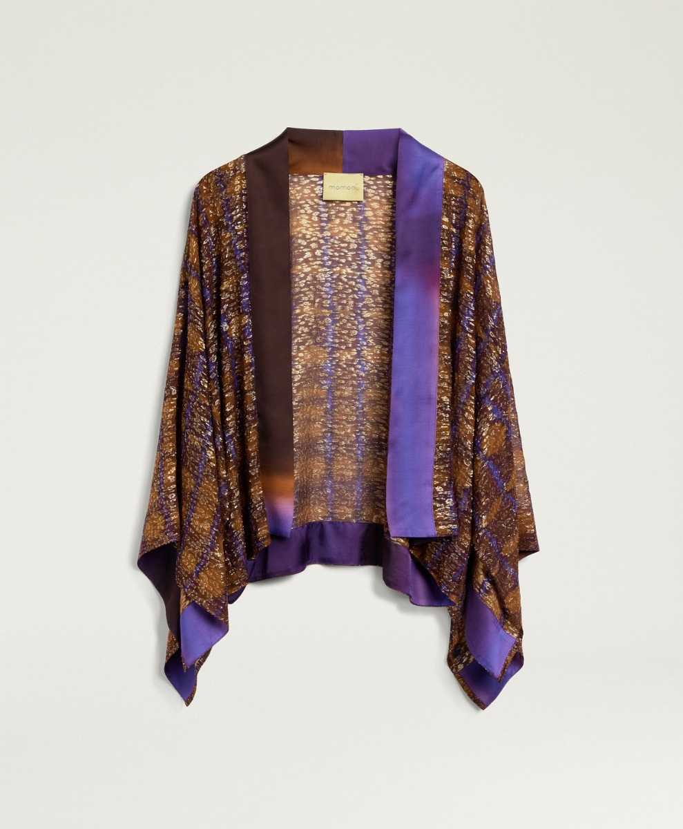 DINE JACKET IN FIL COUPÉ - CARAMELLO/ORO/VIOLA - Clothing - Momonì