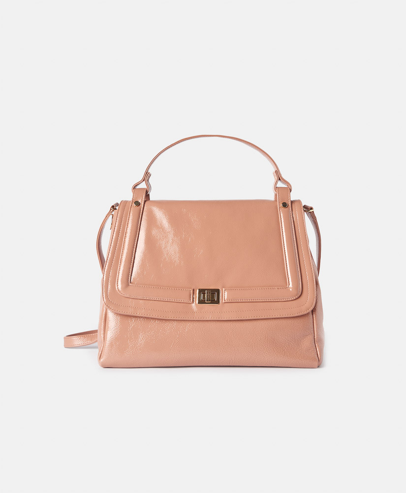 MOMONÌ FLORE BAG IN PATENT LEATHER - ROSÉ - Momonì