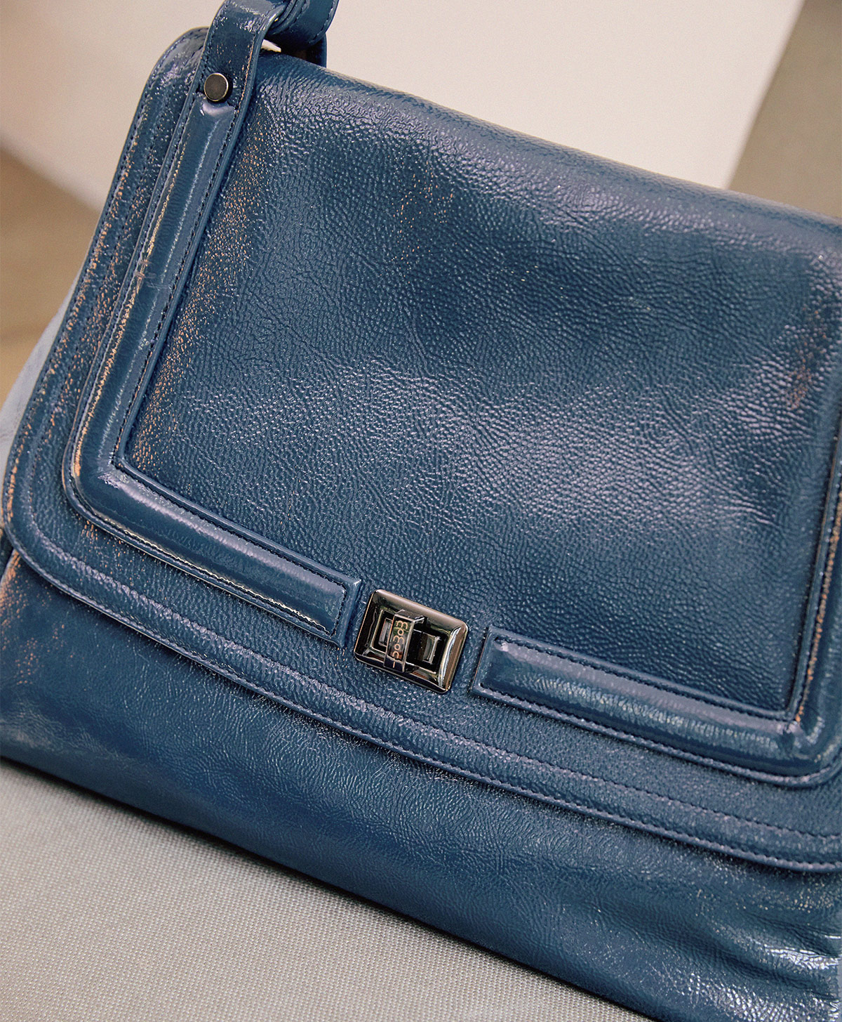 MOMONÌ FLORE BAG IN PATENT LEATHER - NIGHT BLUE - Momonì