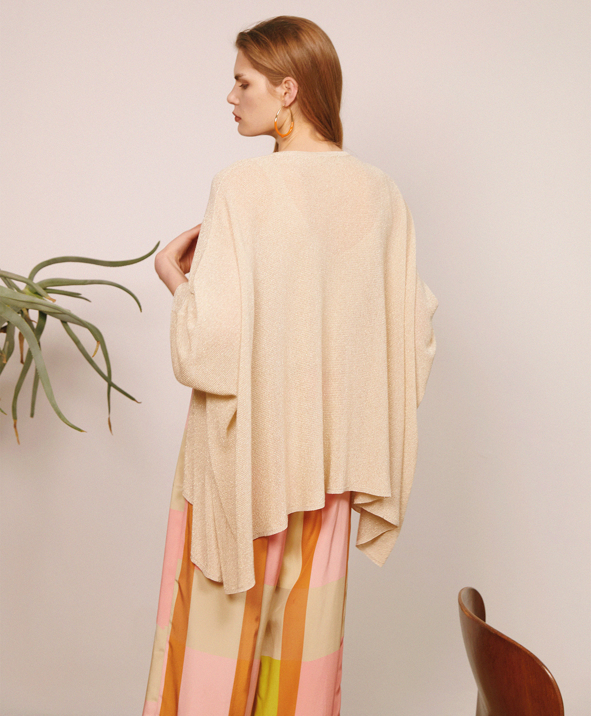 CARDIGAN DIVINA EN VISCOSE ET LUREX -  HUILE - Momonì
