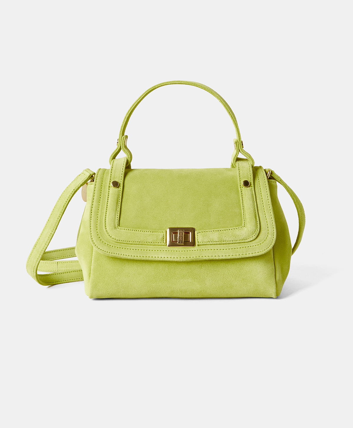 SAC MOMONÌ PETIT FLORE EN CUIR SUÉDÉ -  RÉGLISSE - Momonì