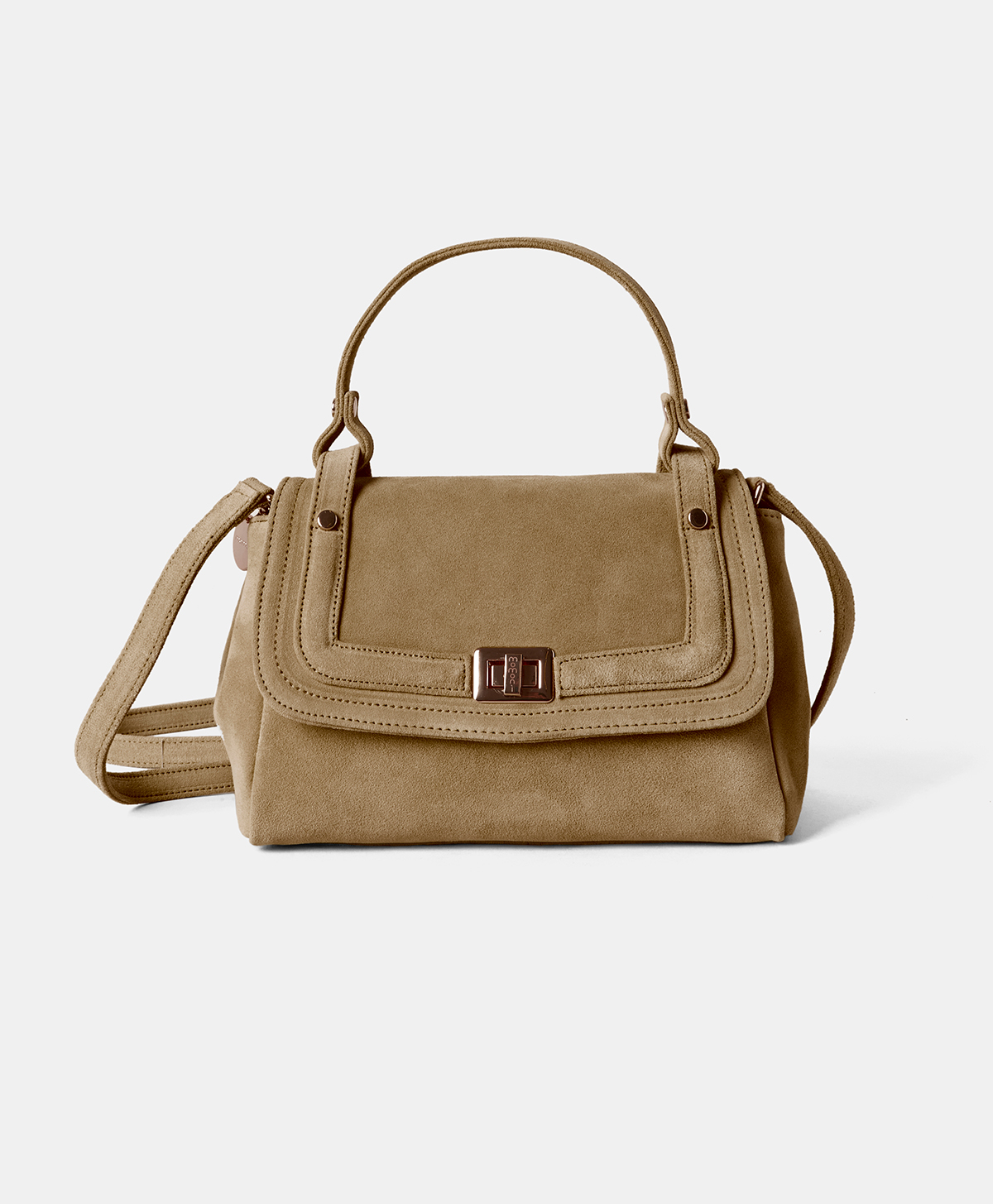 MOMONÌ PETIT FLORE SUEDE BAG - LICORICE - Momonì