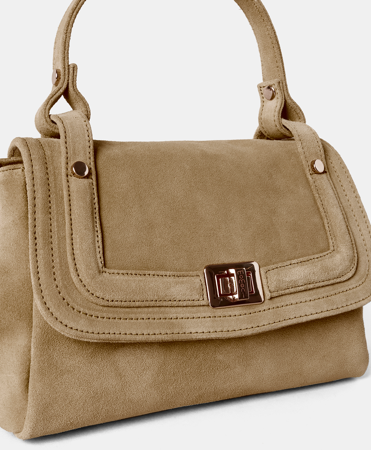 MOMONÌ PETIT FLORE SUEDE BAG - LICORICE - Momonì