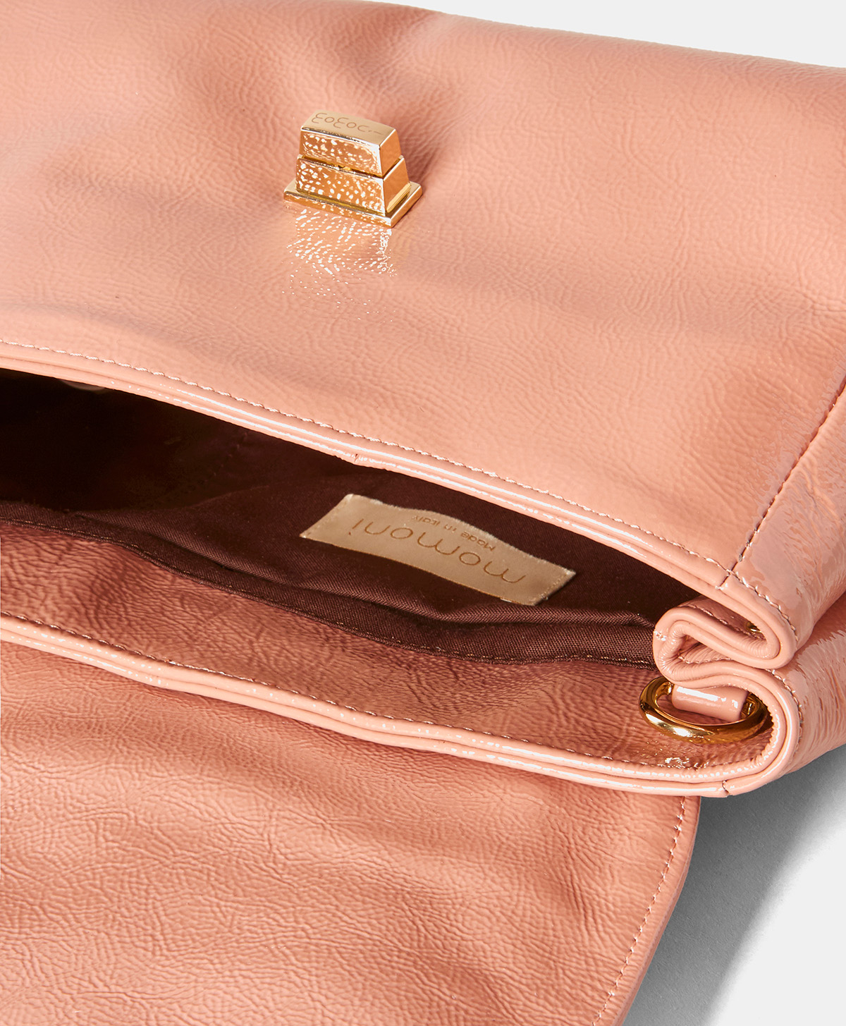 SAC MOMONÌ PETIT FLORE EN CUIR LAQUÉ -  VERT FLUO - Momonì