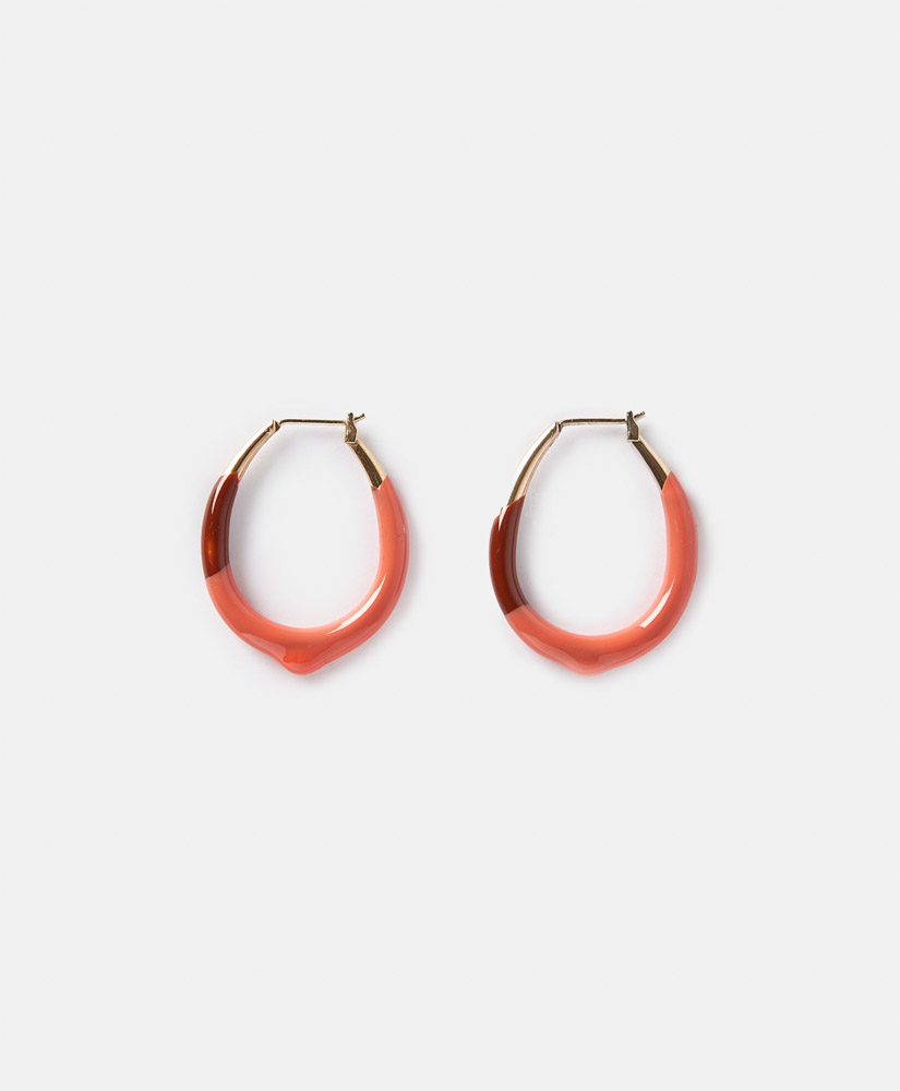 LOLA DIP DYE EARRINGS - CORAL/BRICK - Momonì