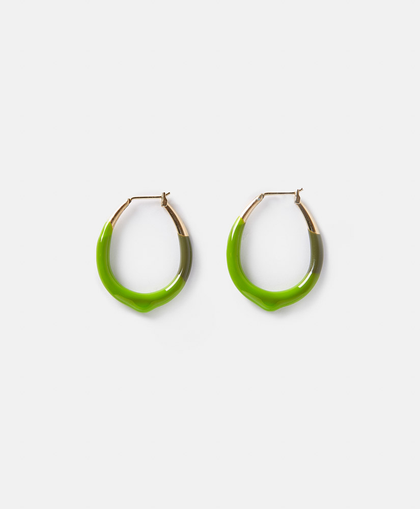LOLA DIP DYE EARRINGS - ACID/ARMY - Momonì