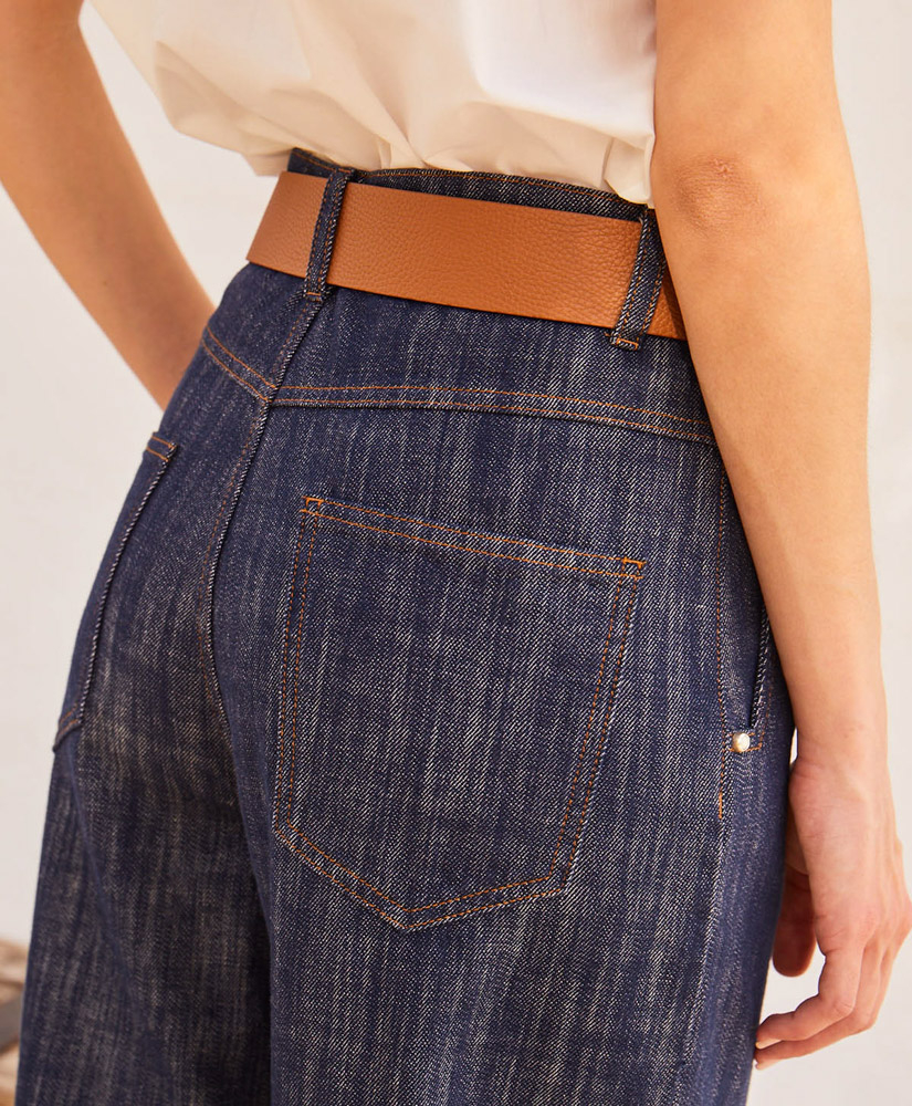 PANTALON JANE EN DENIM  -  BLEU JEANS - Momonì