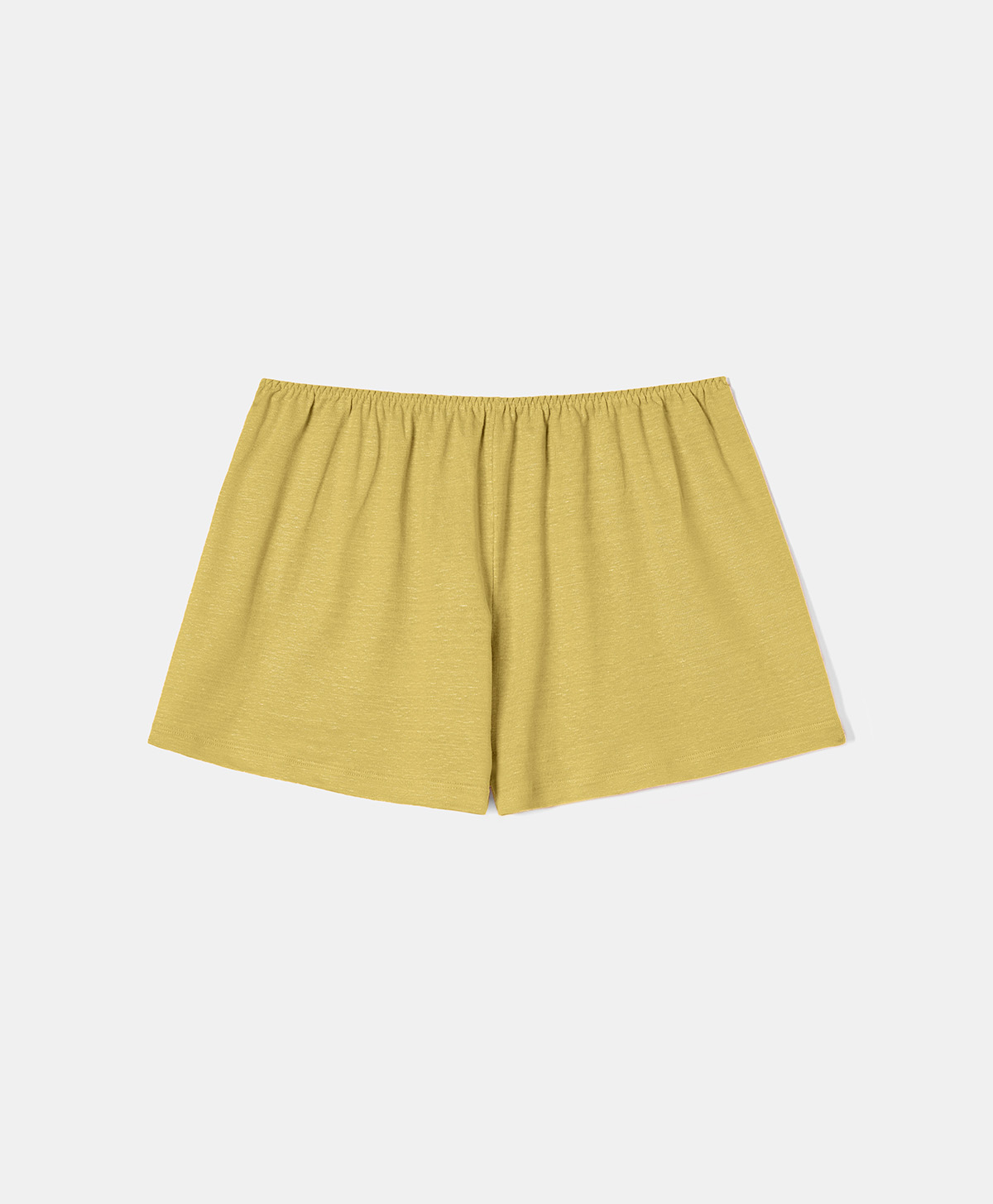 LICIA SHORTS IN STRETCH LINEN JERSEY - LIME - Momonì
