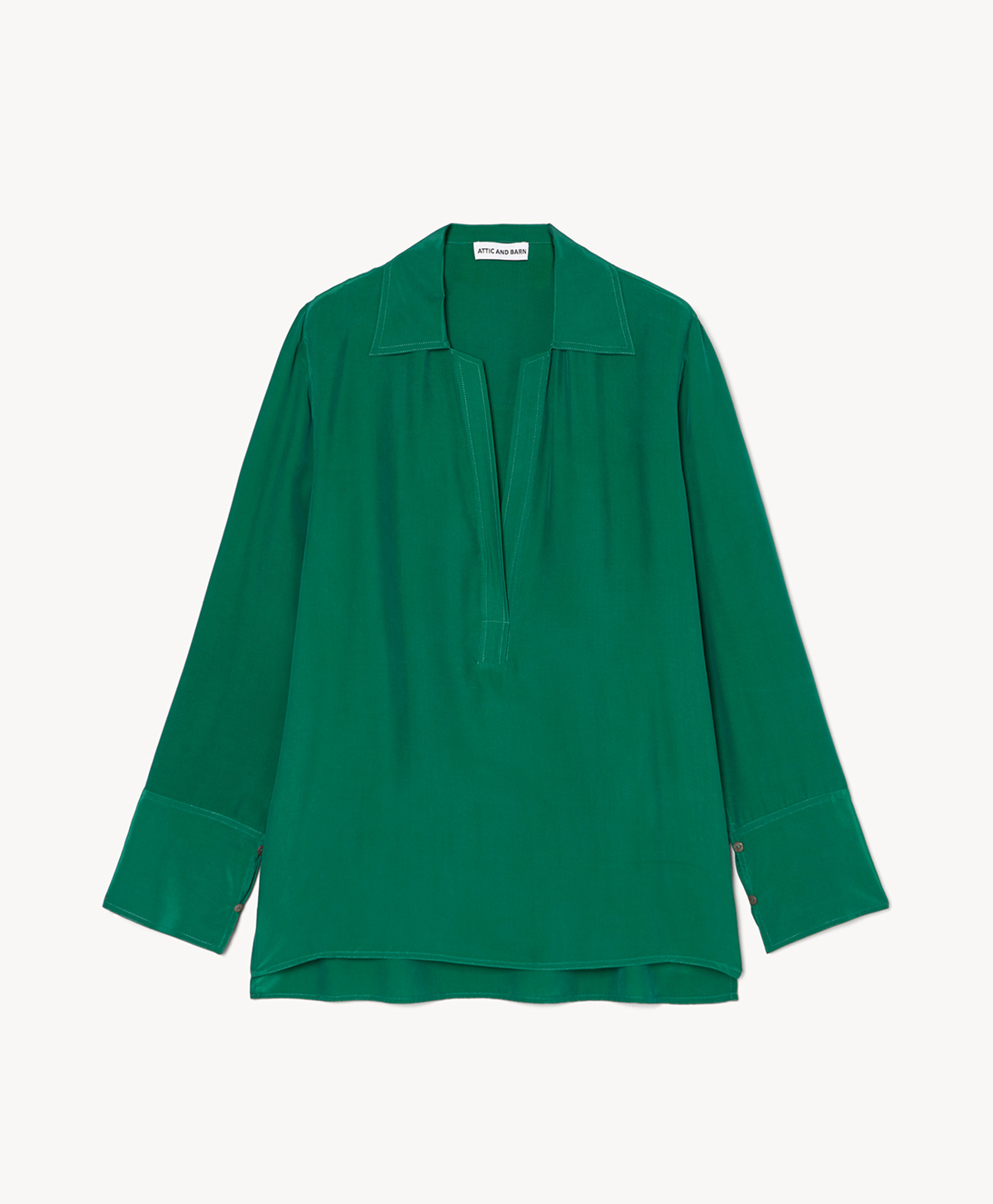 BLUSA ST. PAUL IN SETA VISCOSA STAMPATA - VERDE PINO - Momonì