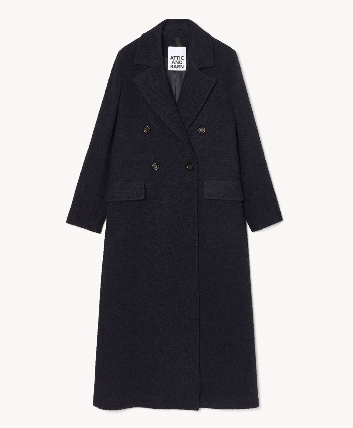 HAYS BOUCLÉ WOOL BLEND COAT - NIGHT BLUE - Momonì