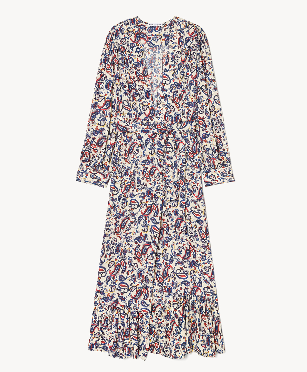 KENT PRINTED GEORGETTE DRESS - CHALK/BLUE/RED - Momonì