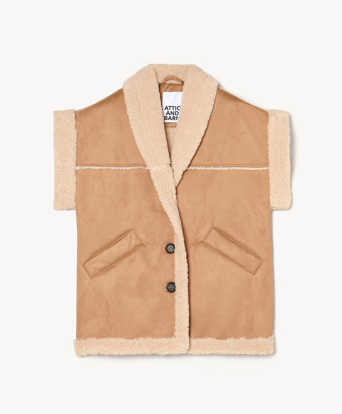 WOOSTER FAUX SHEARLING VEST - BEIGE - Momonì