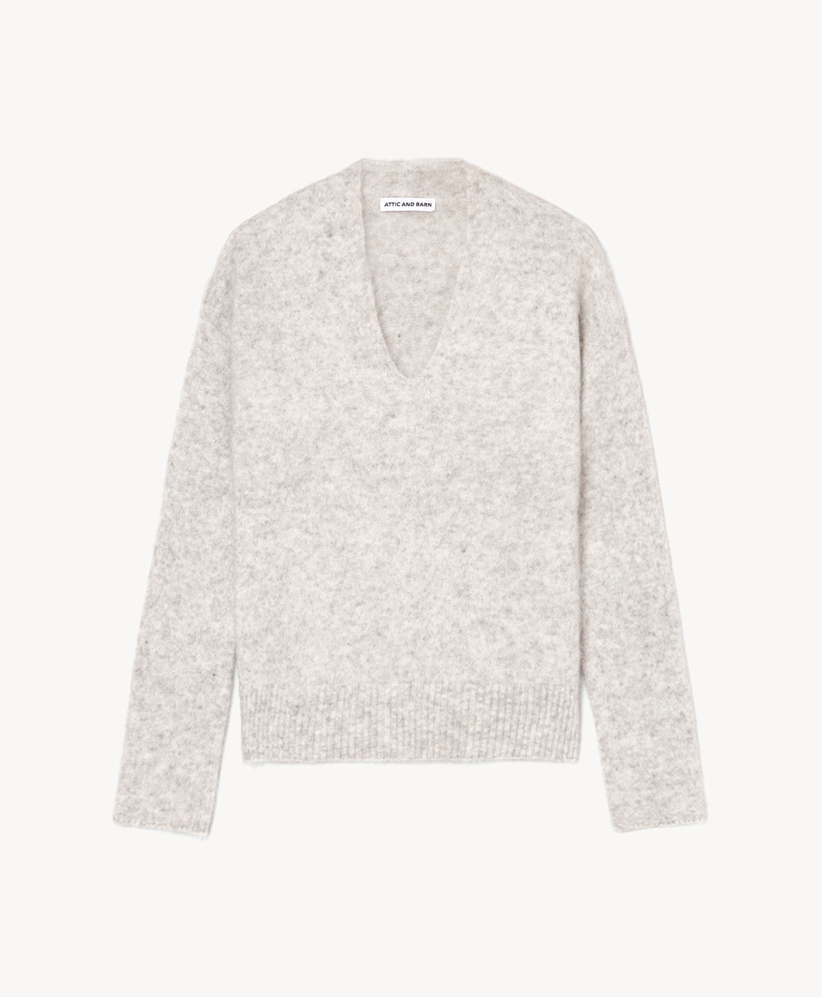 NASHVILLE MOHAIR RIBBED KNIT SWEATER - GRIT MELANGE - Momonì