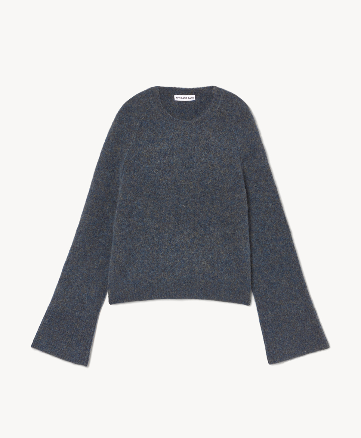 GARY MOHAIR RIBBED KNIT SWEATER - BLUE MELANGE - Momonì