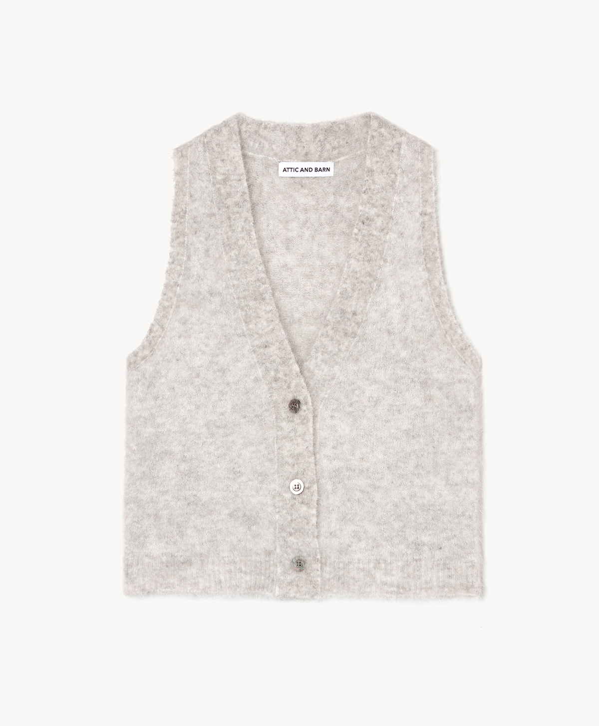 SPRUCE MOHAIR RIBBED KNIT SWEATER - GRIT MELANGE - Momonì