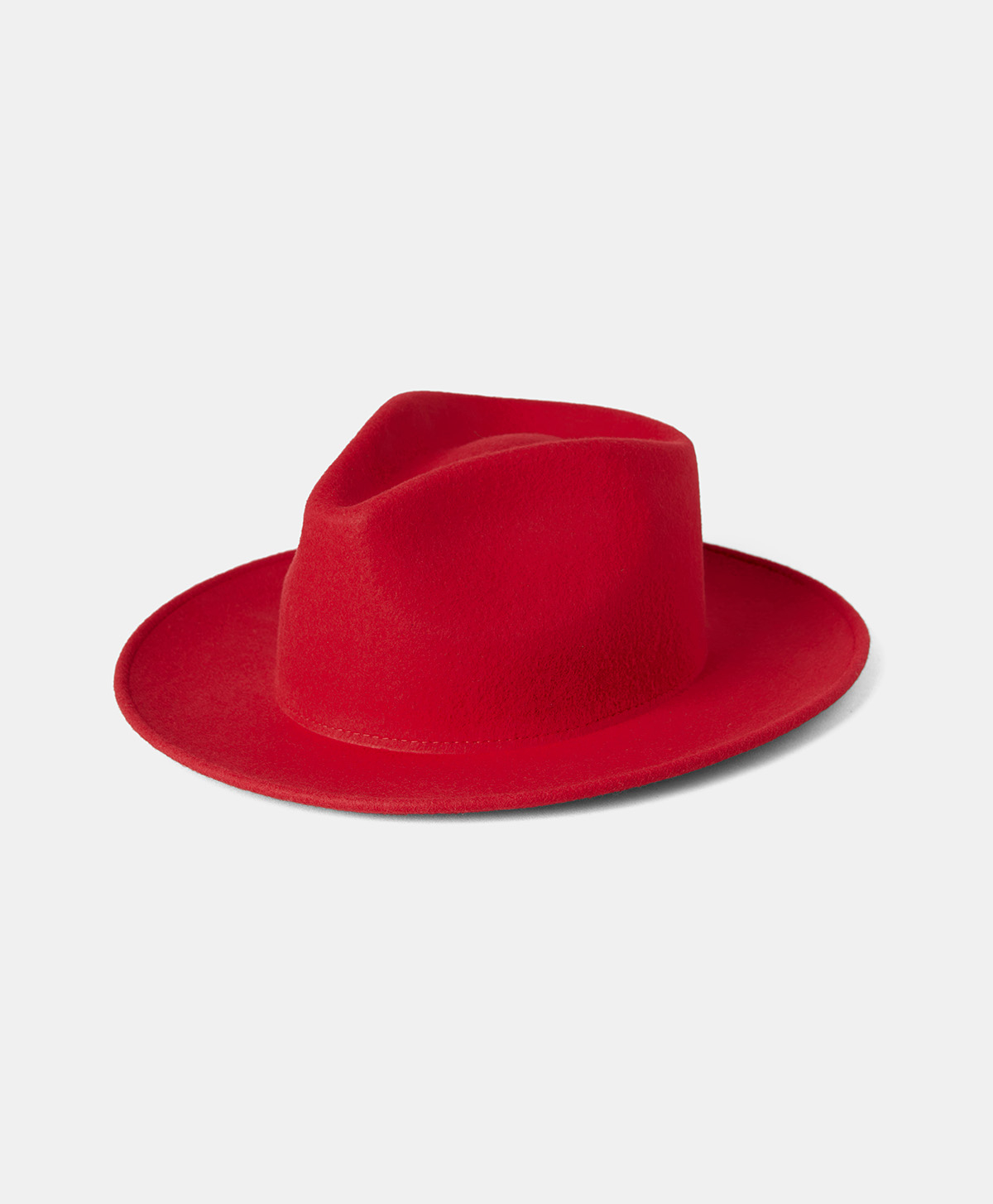 SEBASTIEN HAT IN WIDE BRIM FELT - RED - Momonì