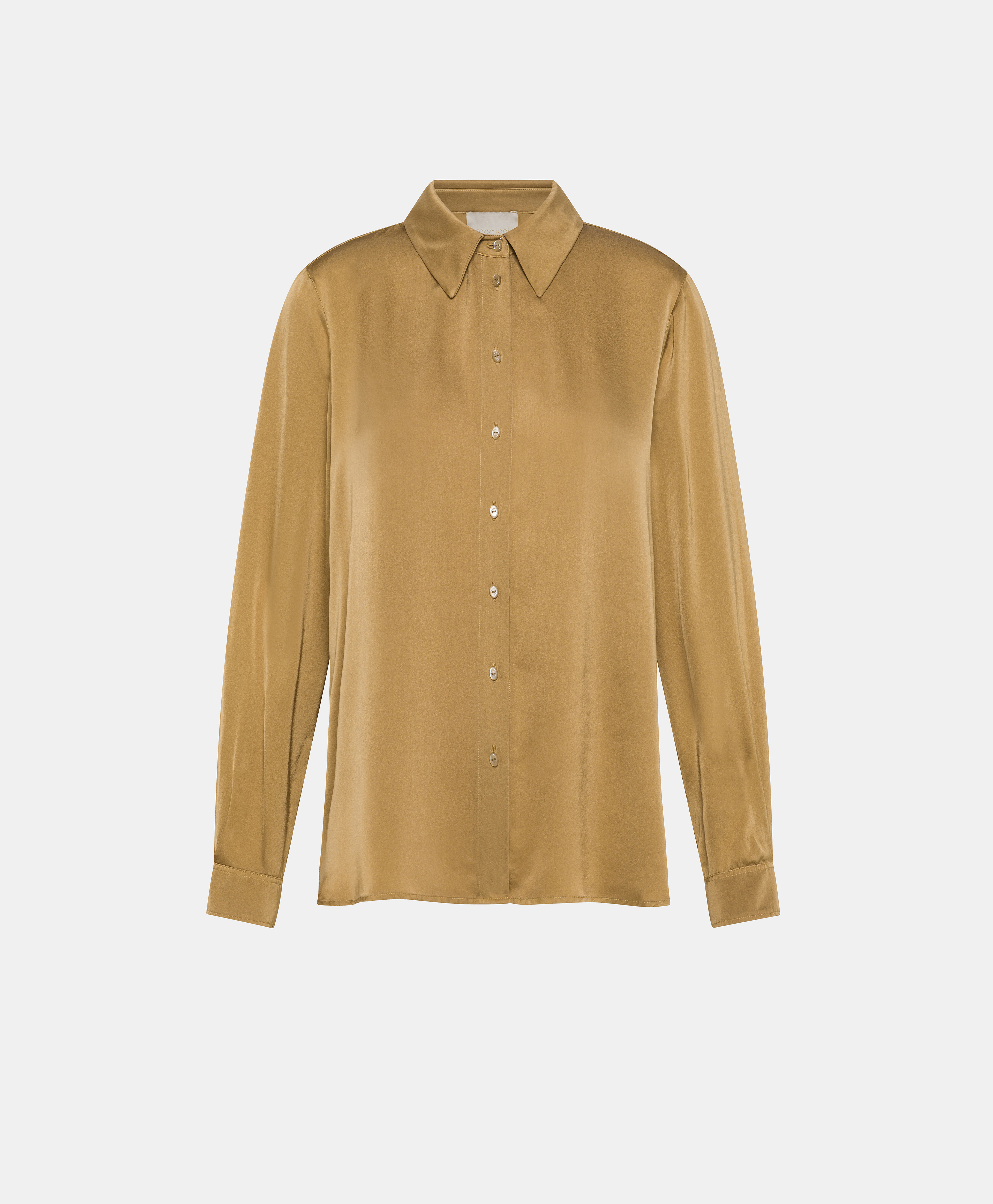 ARLES BIS SHIRT IN SOLID COLOUR SATIN CREPE - GOLD - Momonì
