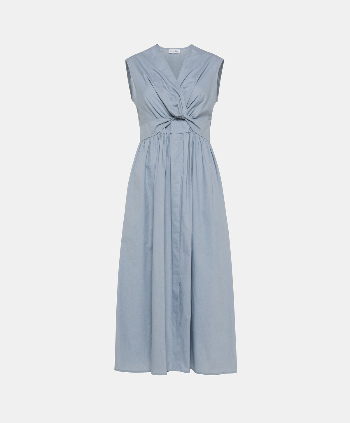 LILLIA COTTON POPLIN DRESS - SKY BLUE - Momonì