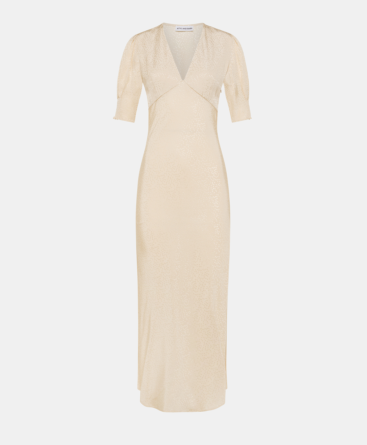 ANTHURIUM VISCOSE JACQUARD DRESS - CHAMPAGNE - Momonì