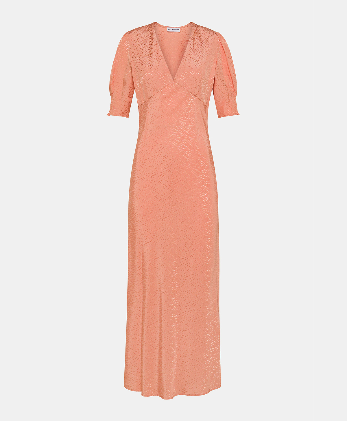 ANTHURIUM VISCOSE JACQUARD DRESS - PEACH - Momonì