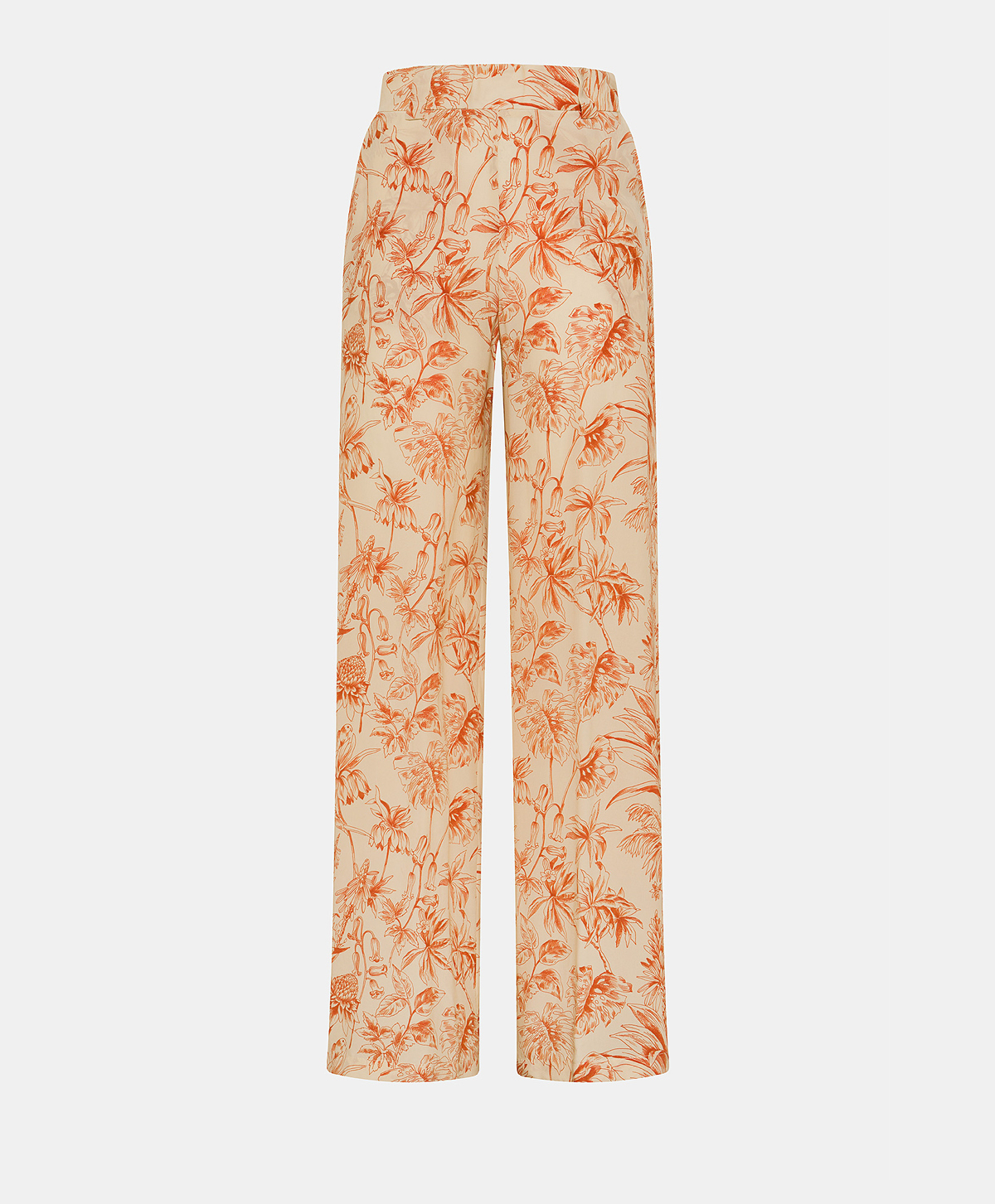 PUEBLO FANTASY SILK BLEND PANT - CREAM/ORANGE - Momonì