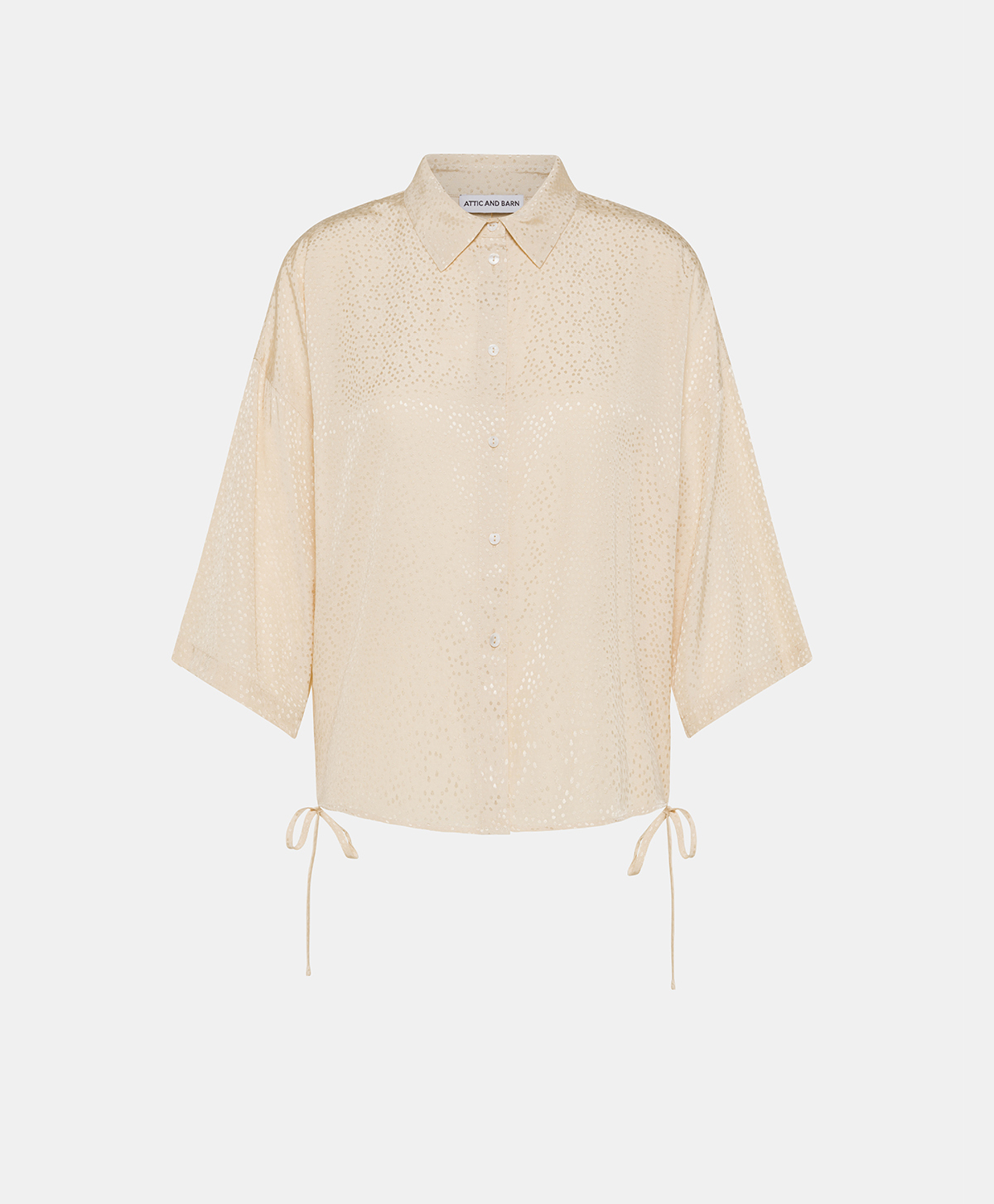 DUCALE VISCOSE JACQUARD SHIRT - CHAMPAGNE - Momonì