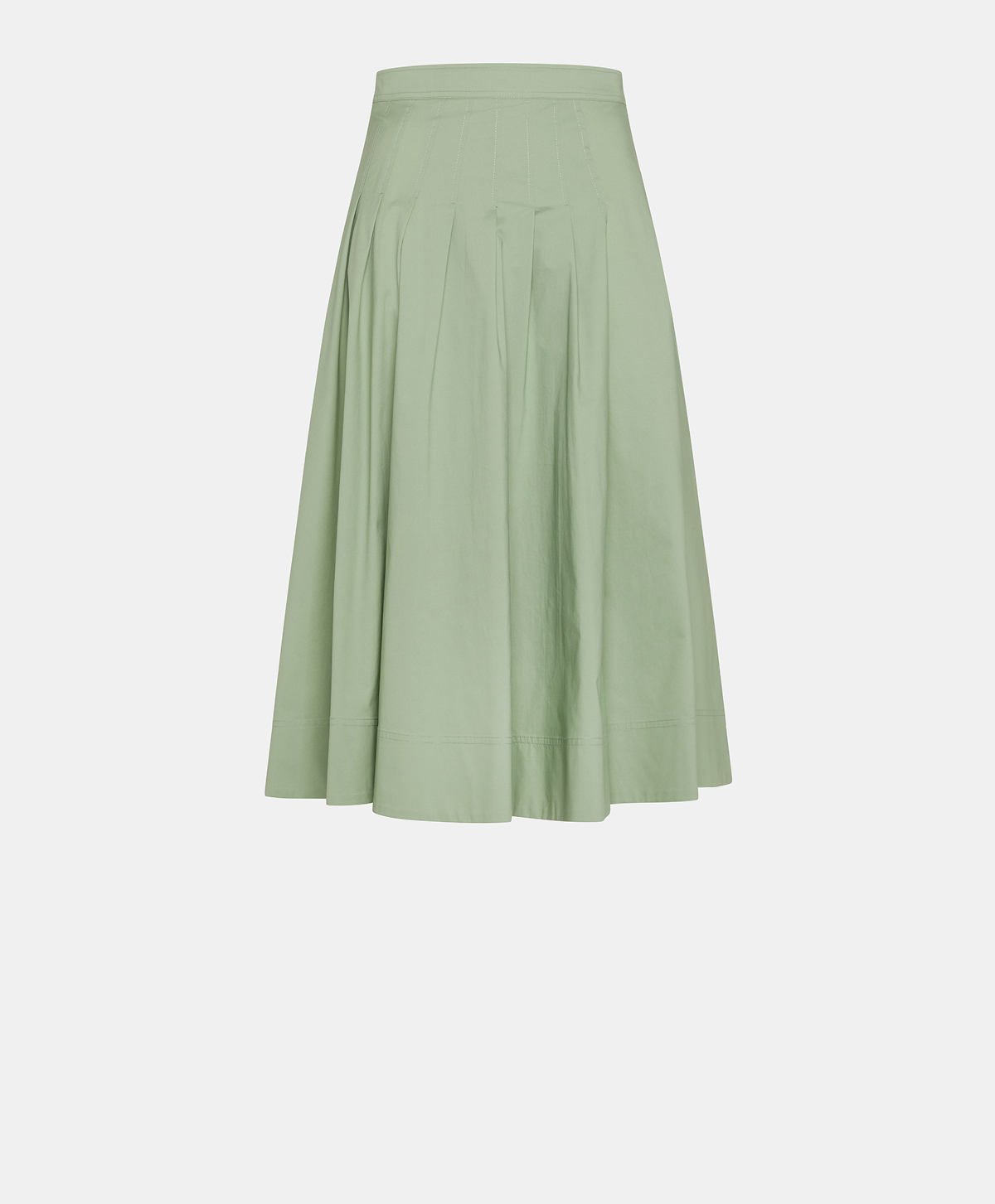 BLUEBERRY COTTON POPLIN SKIRT - SAGE GREEN - Momonì