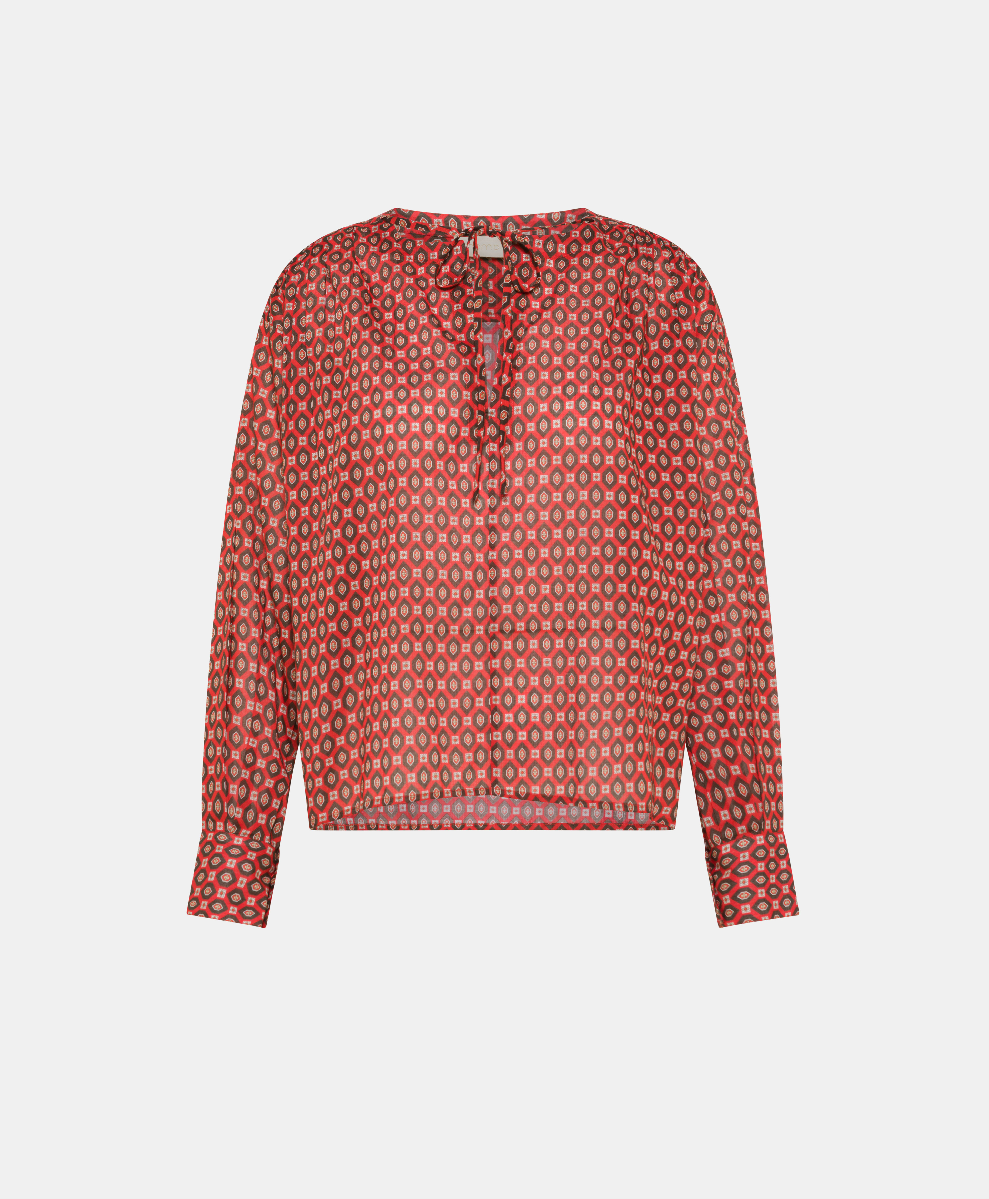 GIPSOFILIA BLOUSE IN PRINTED COTTON VOILE - RED - Momonì