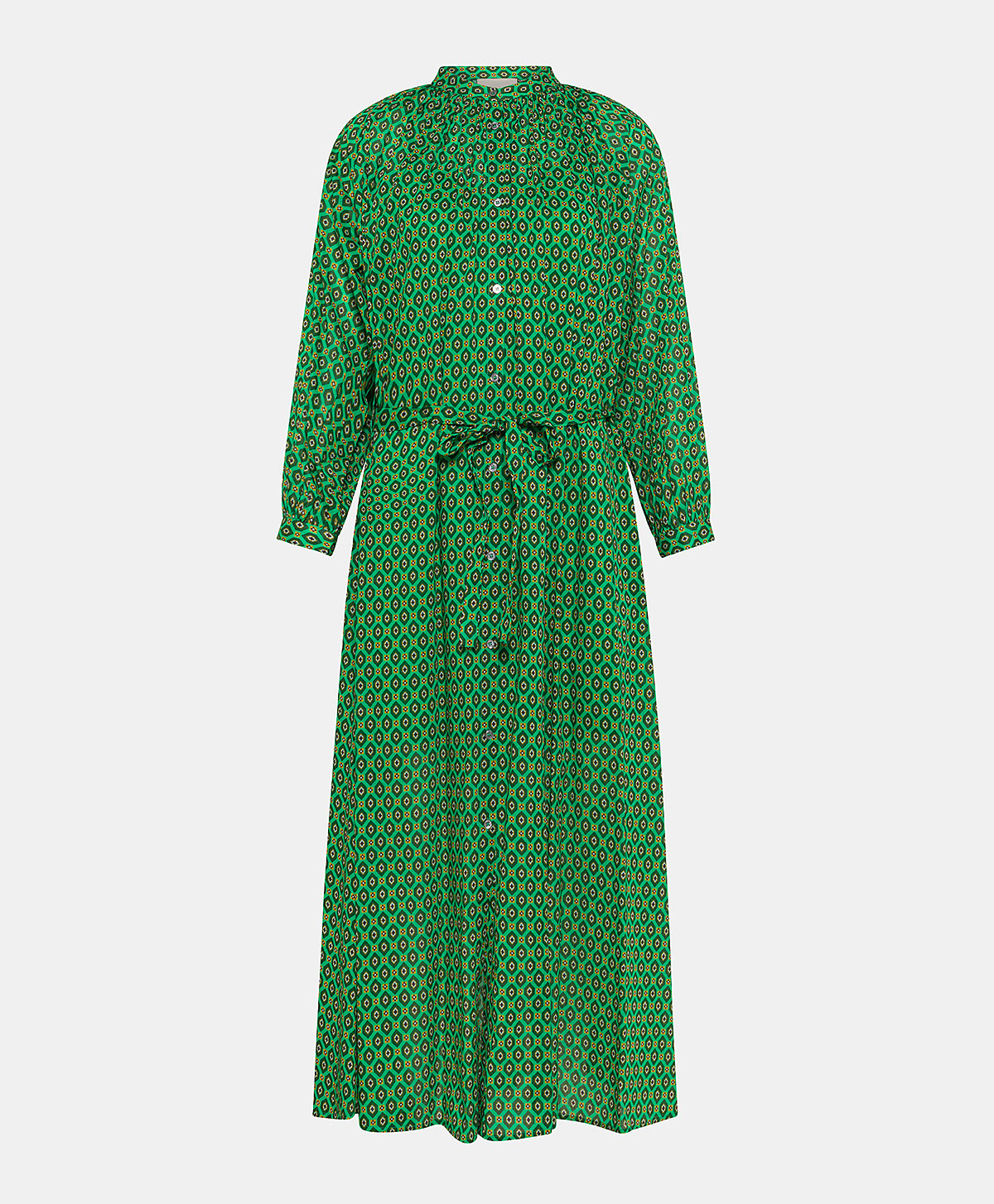 ROBE GOA EN VOILE DE COTON IMPRIMÉ - VERT ÉMERAUDE - Momonì