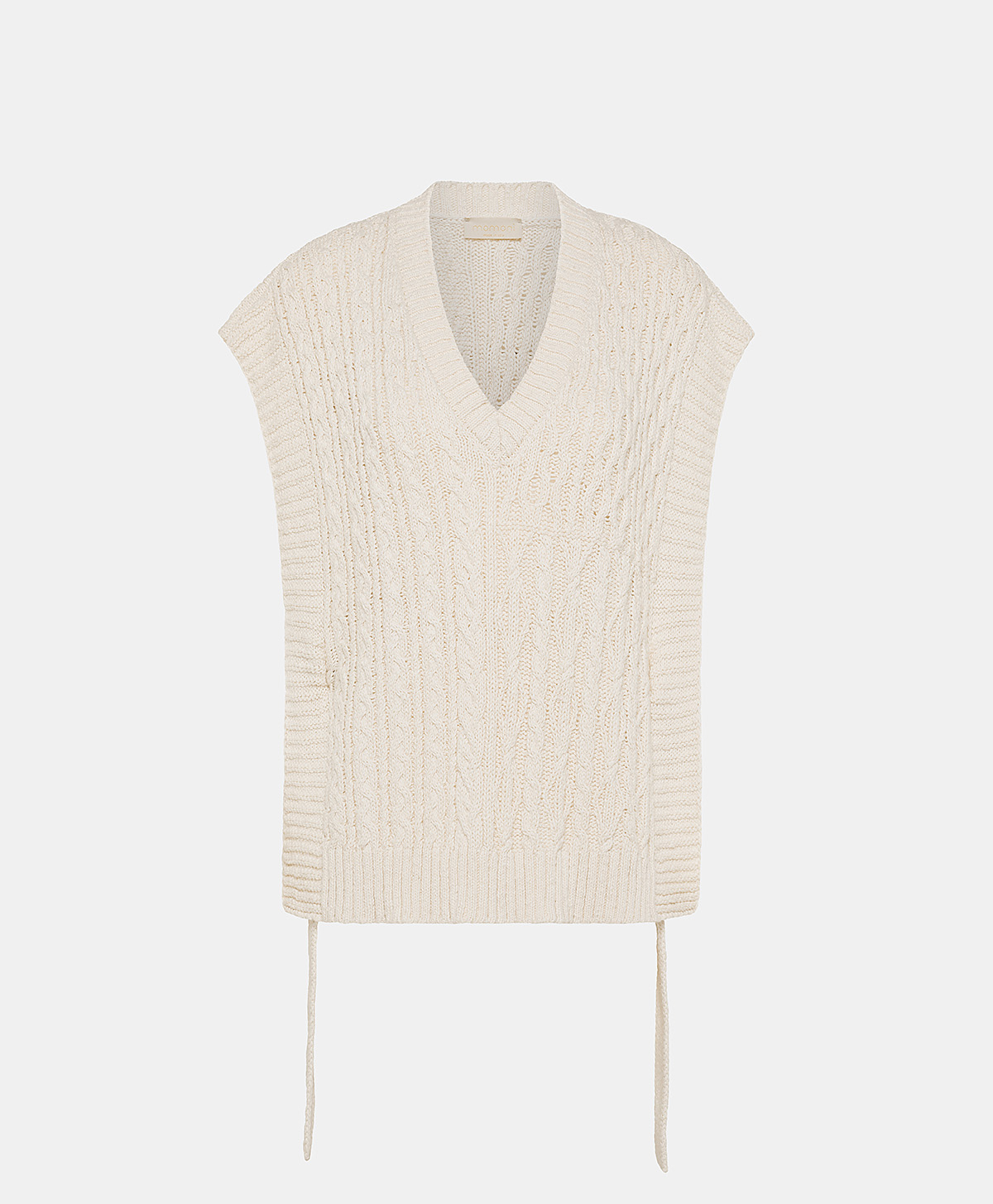 ARENE KNITWEAR WITH MIXED STITCHES - CREAM - Momonì