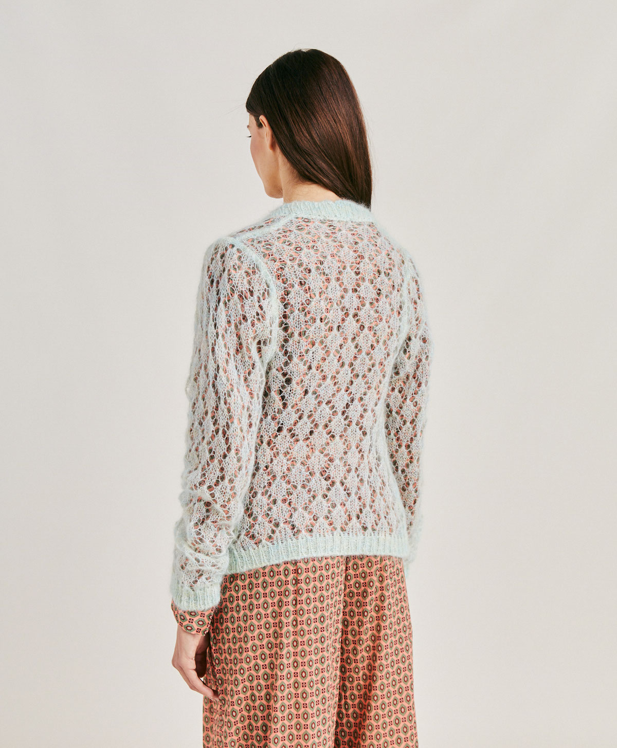 ALTEA KNITWEAR IN SOFT MOHAIR - TURQUOISE - Momonì