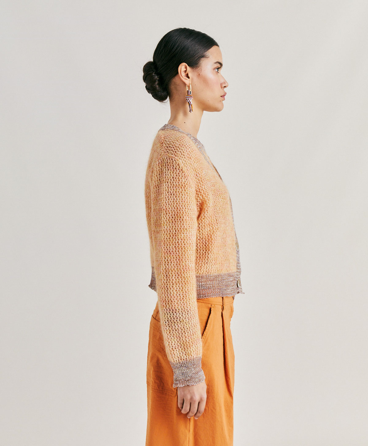 DREAM KNITWEAR IN SOFT MOHAIR LUREX DETAIL - ORANGE - Momonì