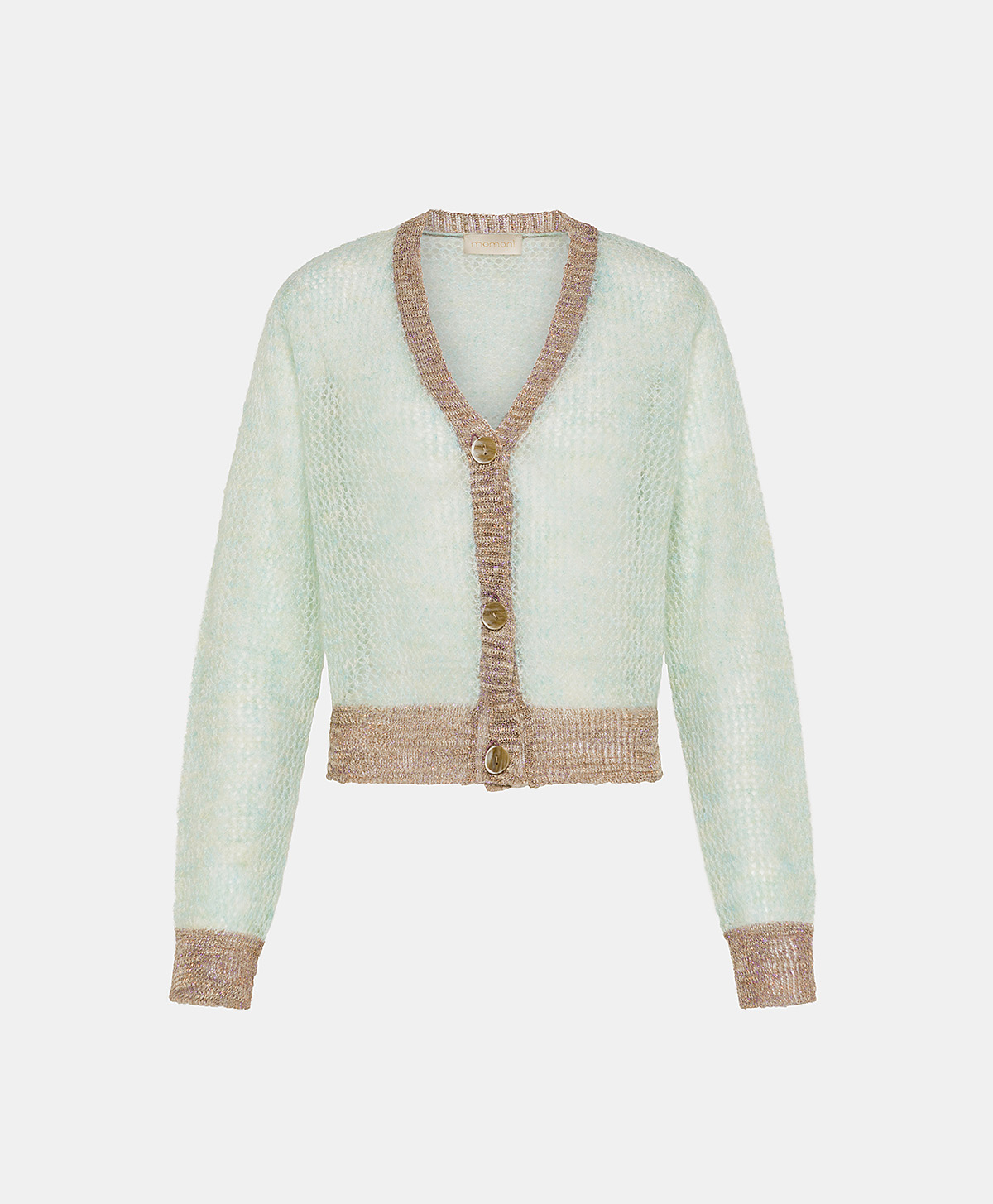 DREAM KNITWEAR IN SOFT MOHAIR LUREX DETAIL - TURQUOISE - Momonì