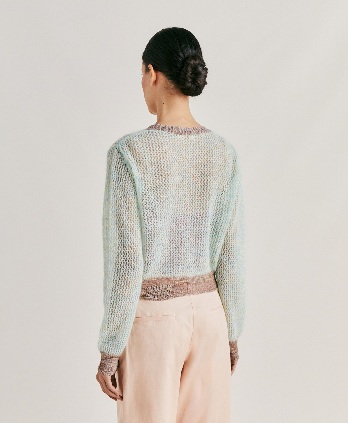 DREAM KNITWEAR IN SOFT MOHAIR LUREX DETAIL - TURQUOISE - Momonì