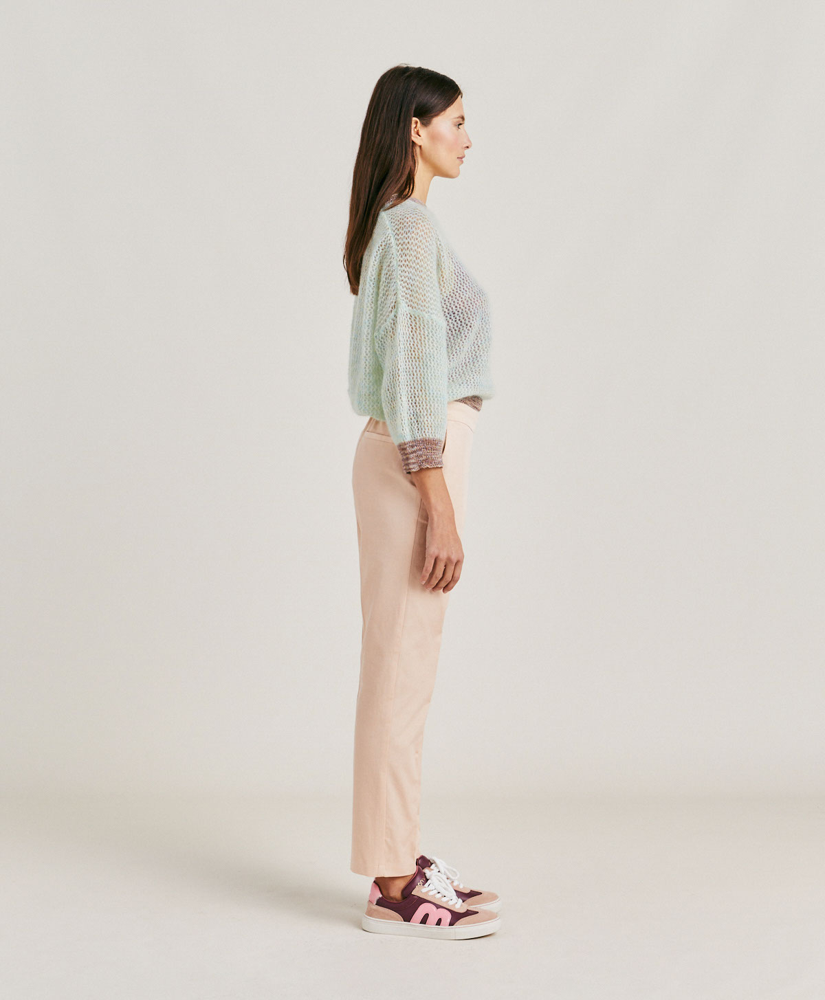 HAITI PANT IN STRETCH GABARDINE - BLOSSOM - Momonì