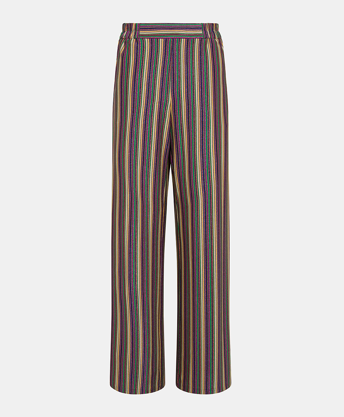 BACCARAT PANT IN STRIPED LUREX JERSEY - MULTICOLOR GREEN - Momonì
