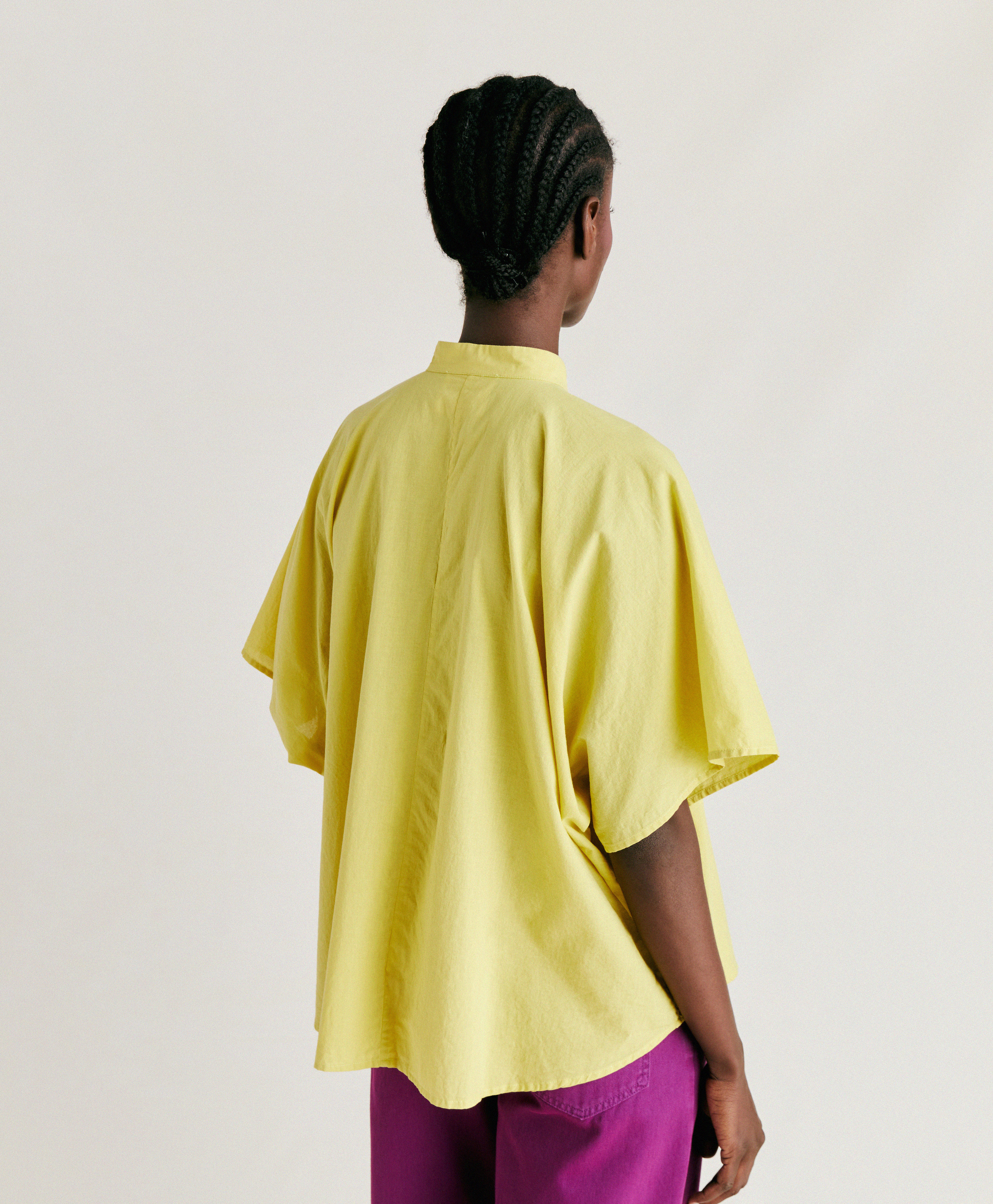 BERENICE SHIRT WITH COTTON VOILE - ACID GREEN - Momonì