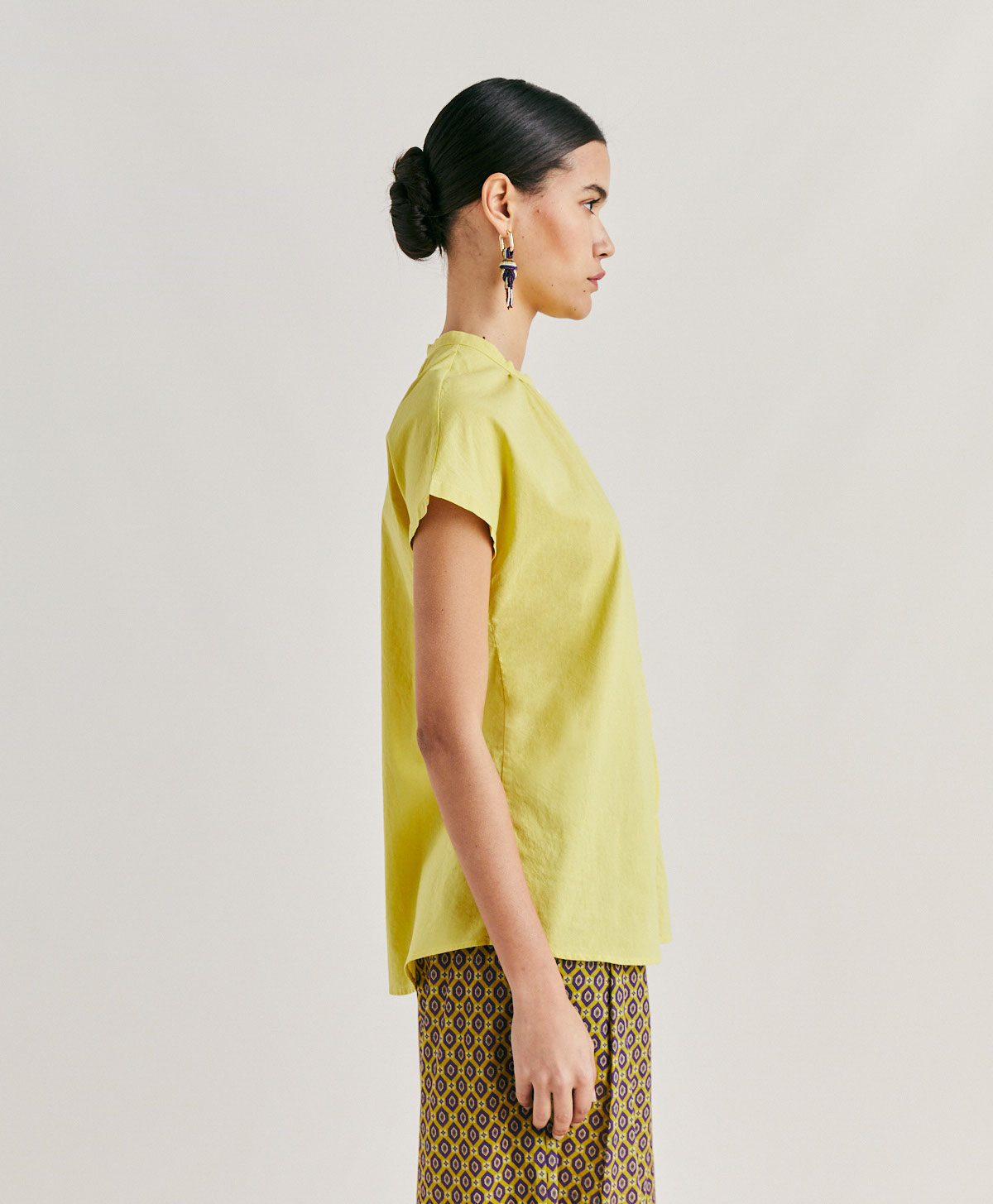 ARTORA SHIRT WITH COTTON VOILE - ACID GREEN - Momonì