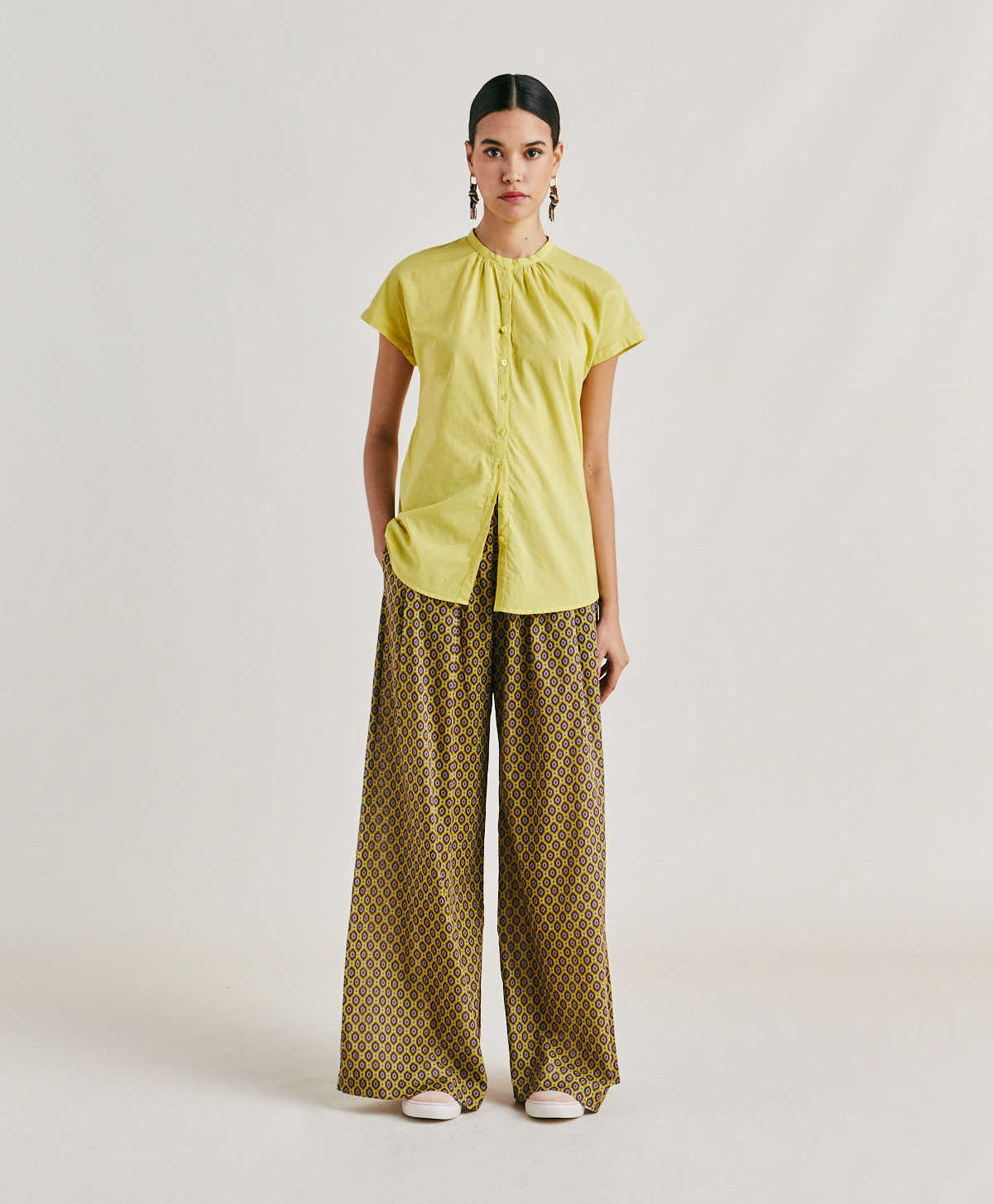 ARTORA SHIRT WITH COTTON VOILE - ACID GREEN - Momonì