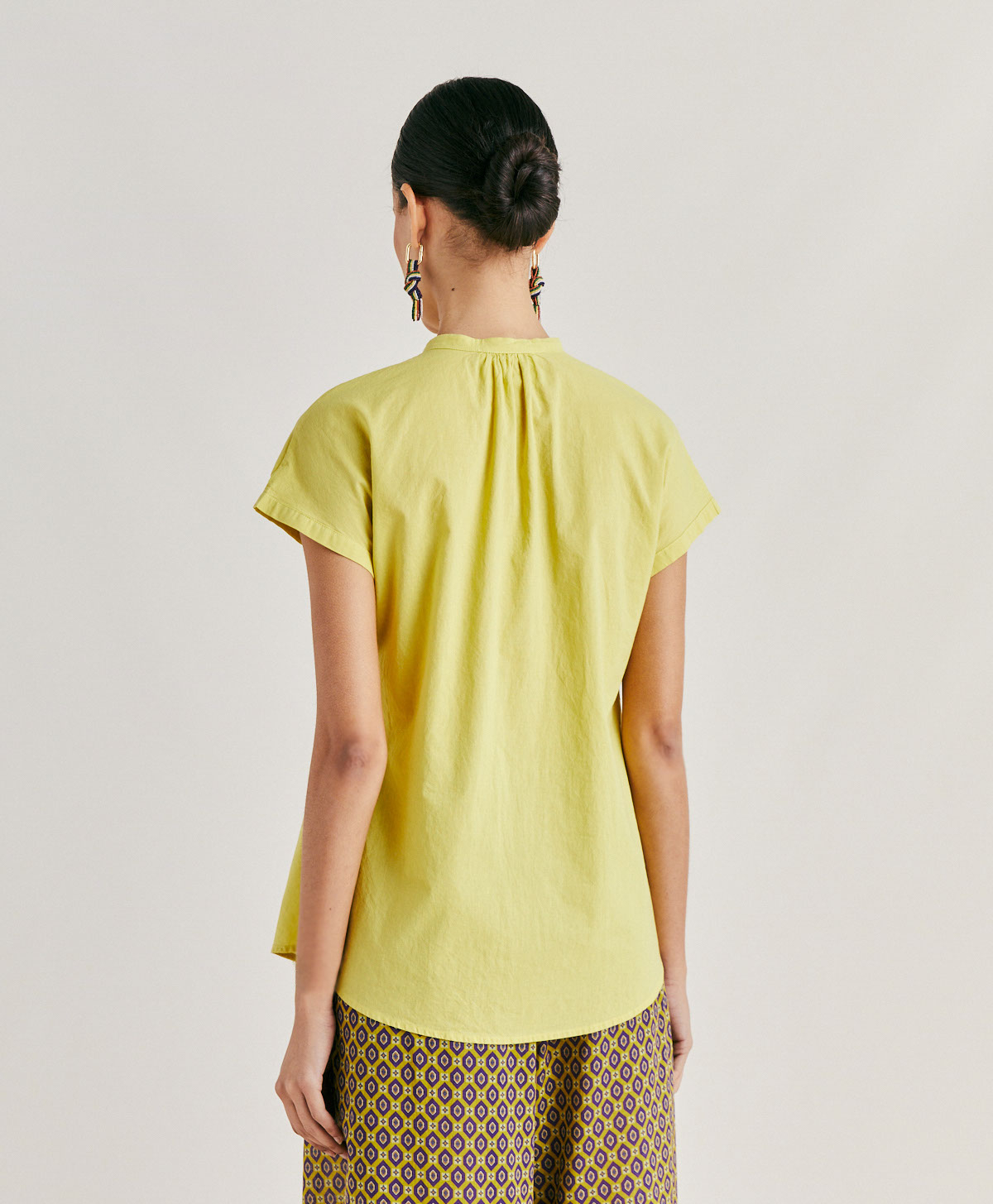 ARTORA SHIRT WITH COTTON VOILE - ACID GREEN - Momonì