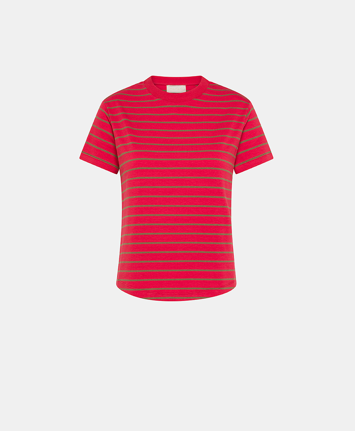 TSHIRT LOTTIE IN JERSEY A RIGHINE - ROSSO/TABACCO - Momonì