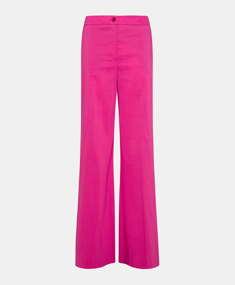 PANTALONI CANDEO IN LINO COTONE - FUCSIA - Momonì