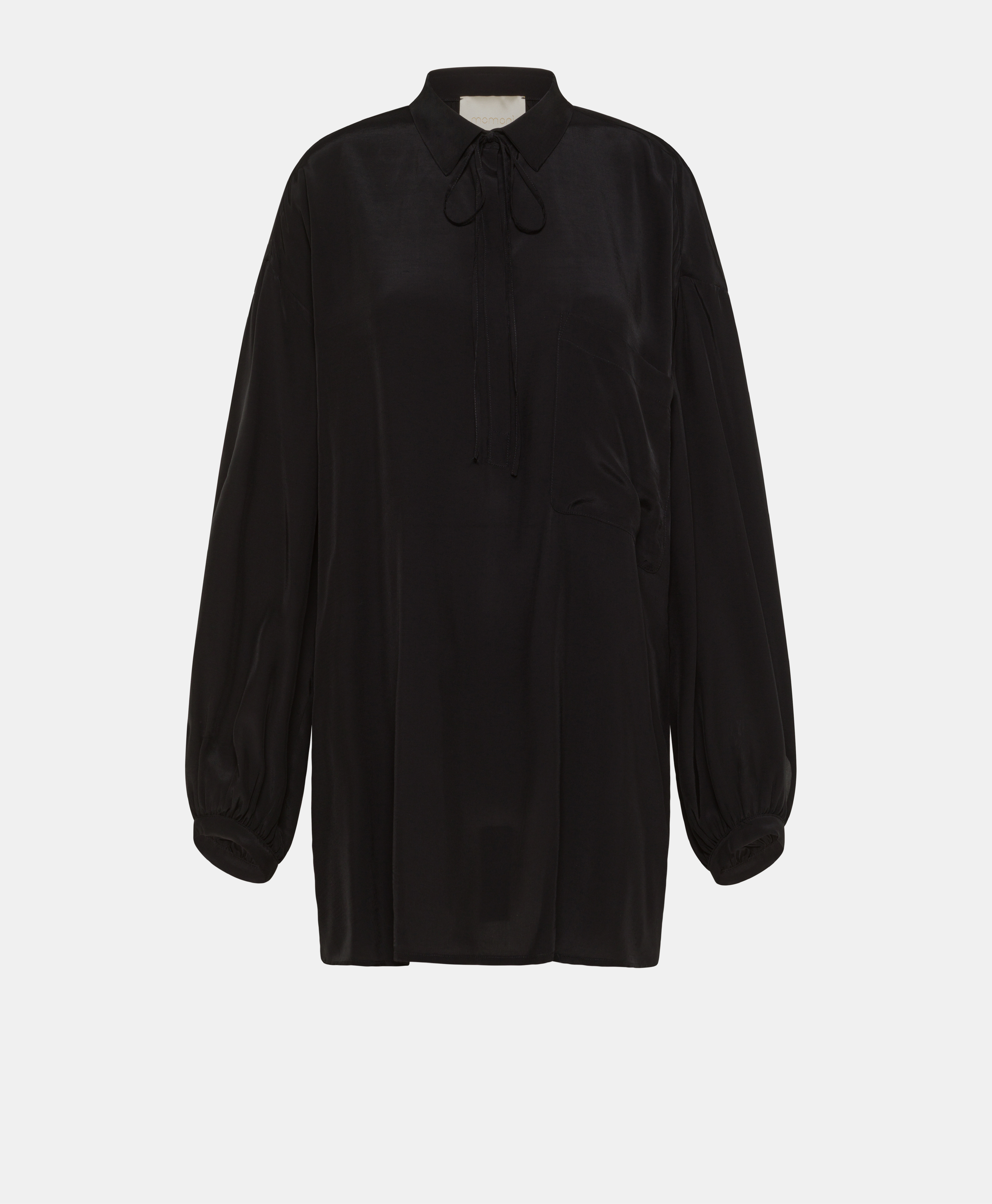 OGATA BLOUSE IN SOLID COLOUR LIGHT RAYON - BLACK - Momonì