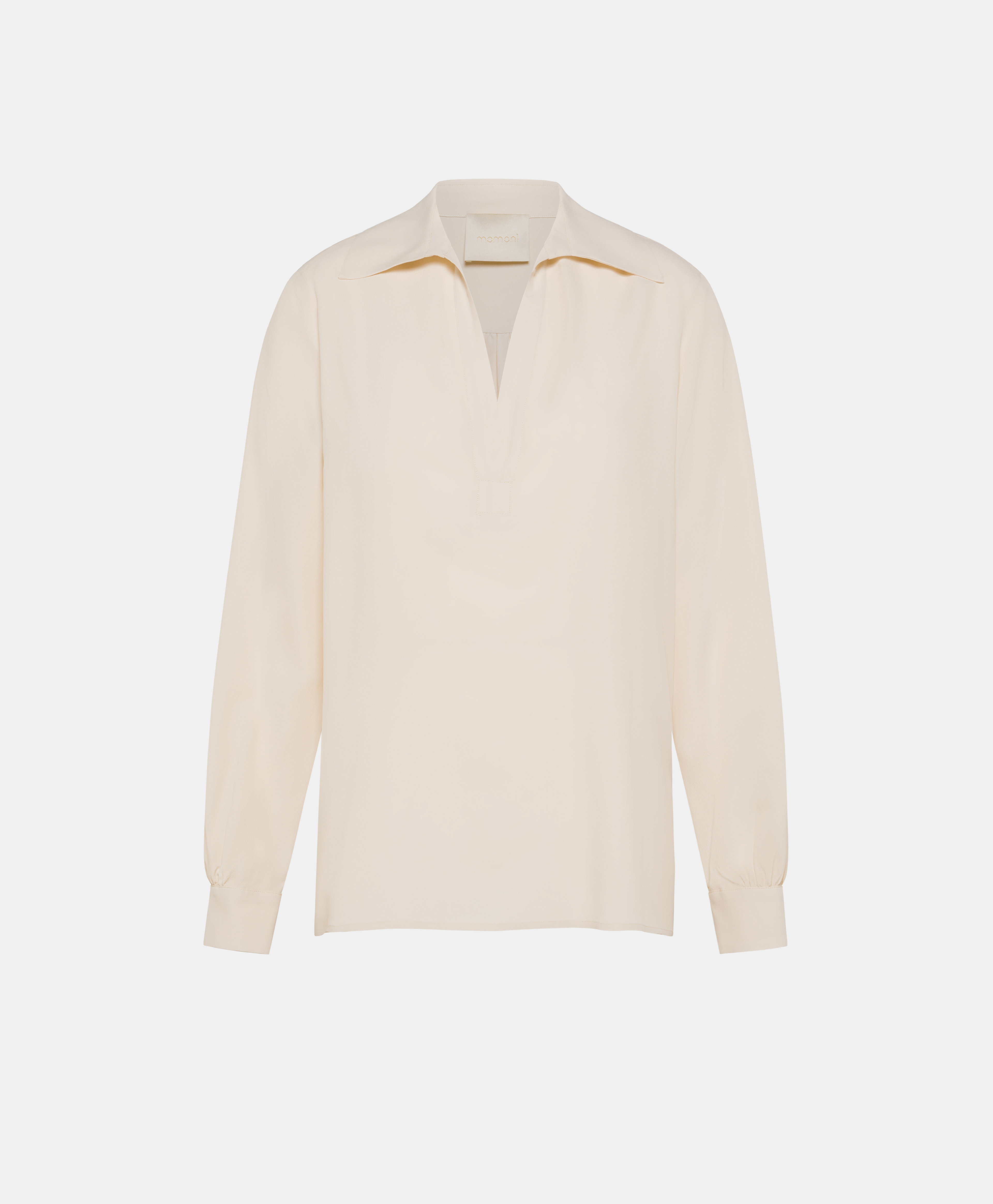 SUE BLOUSE IN SOLID COLOUR ACETATE/SILK - CREAM - Momonì