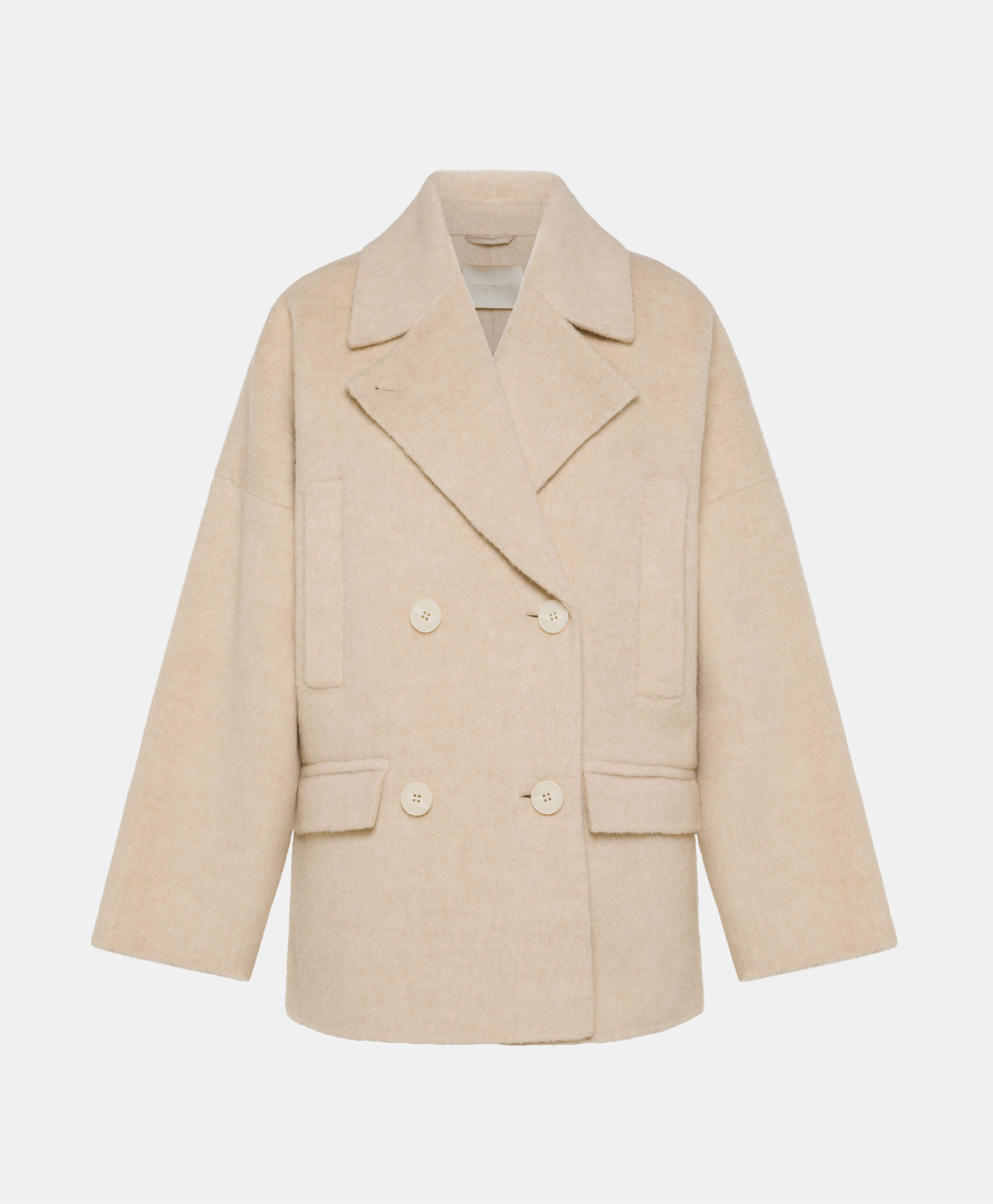 MANTEAU ICHIKA BIS EN PANNE DOUBLE LAINE ALPAGA - BEIGE - Momonì