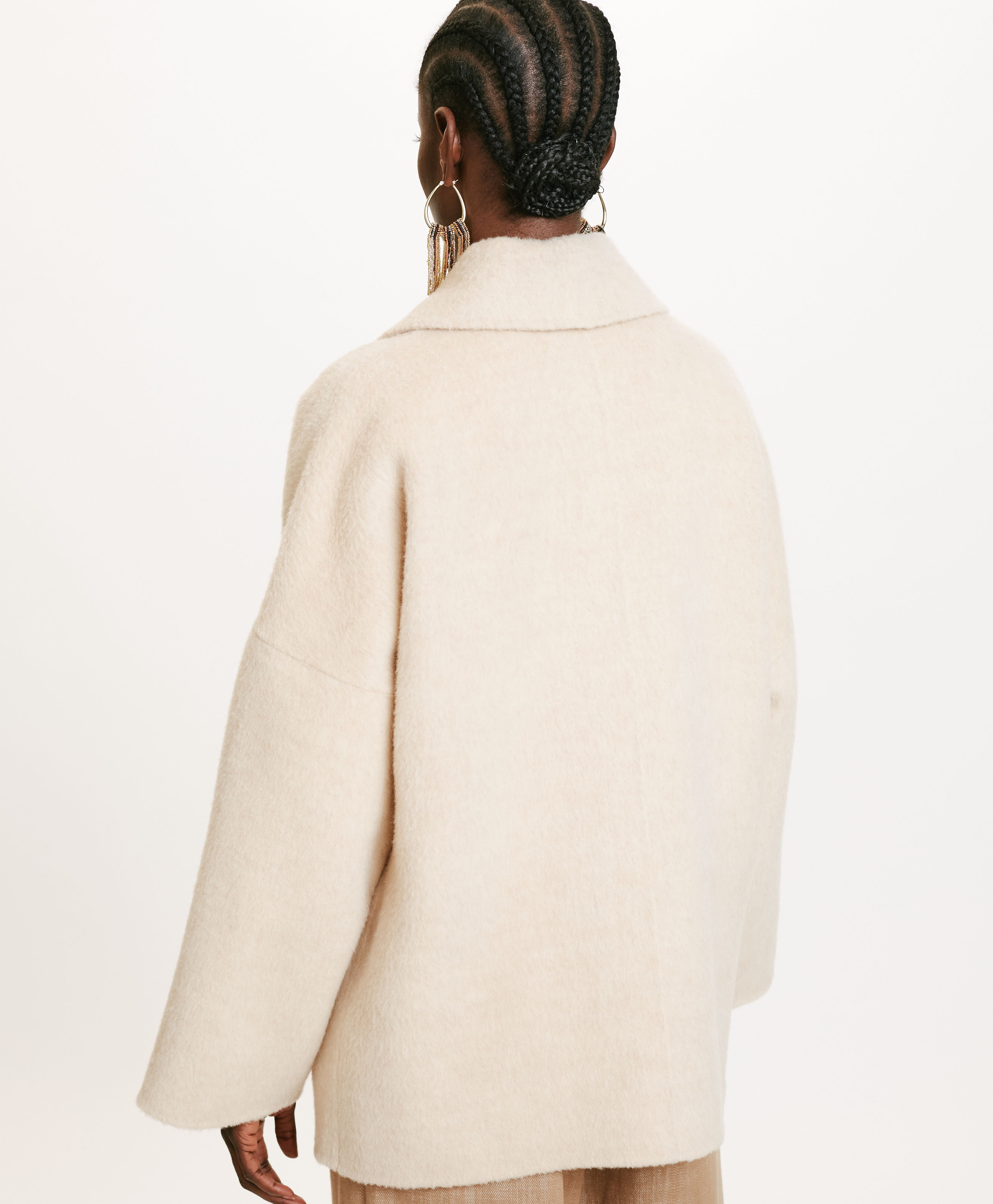 ICHIKA BIS COAT IN DOUBLEFACE WOOL/ALPACA - BEIGE - Momonì