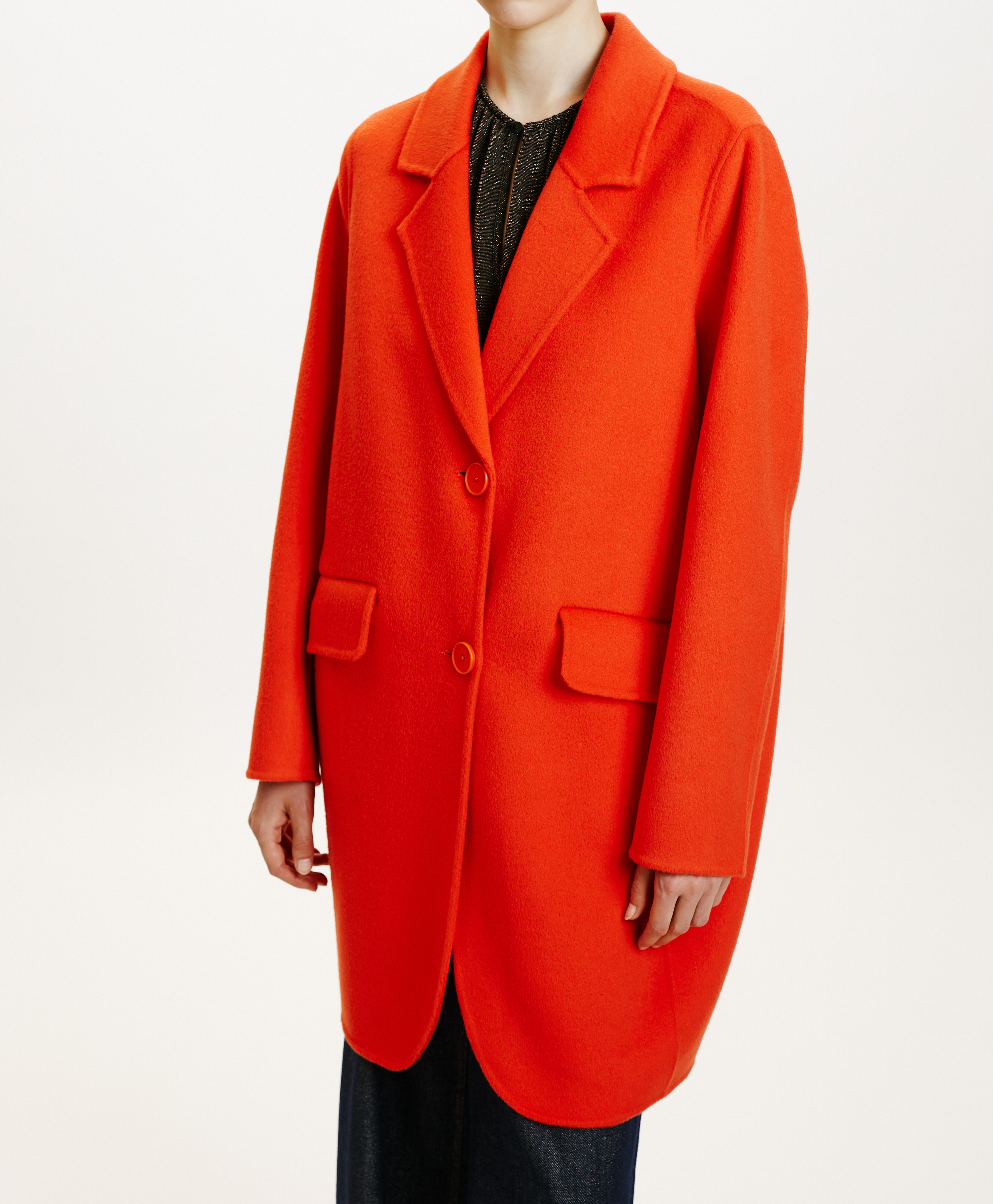 MANTEAU POMERANIA EN PANNE DOUBLE - PAPRIKA - Momonì