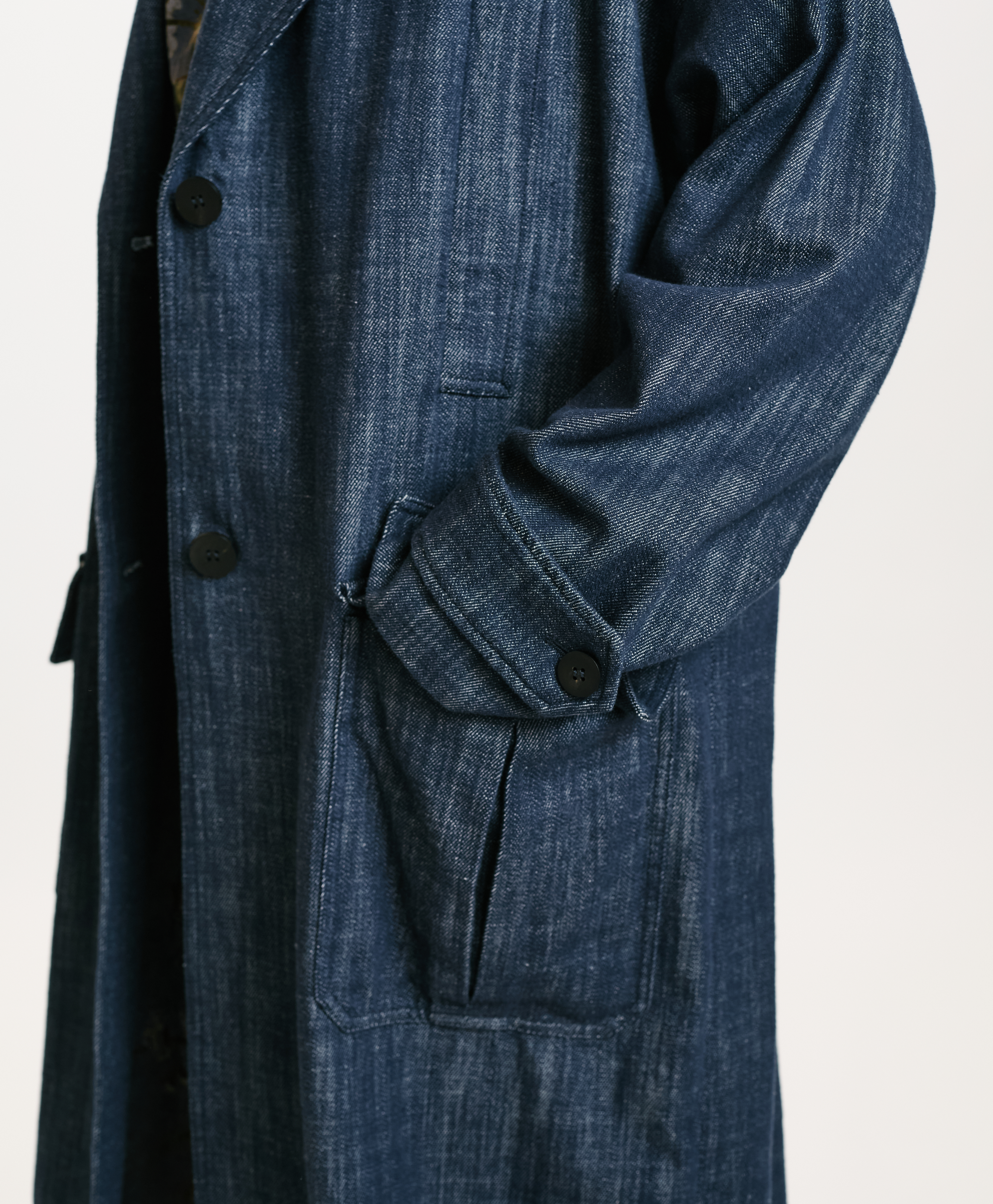 MANTEAU JUNKO EN DENIM COULEUR FERME - BLEU JEAN - Momonì